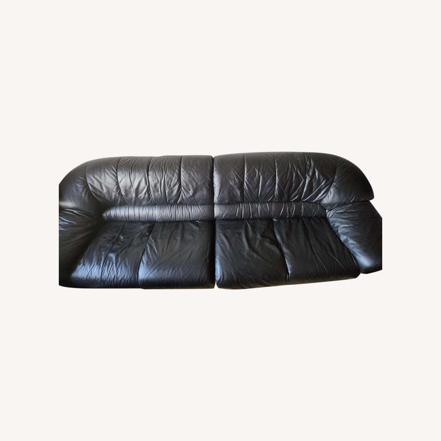 Natuzzi Italy Leather Pillow 4 Seat sofa AptDeco