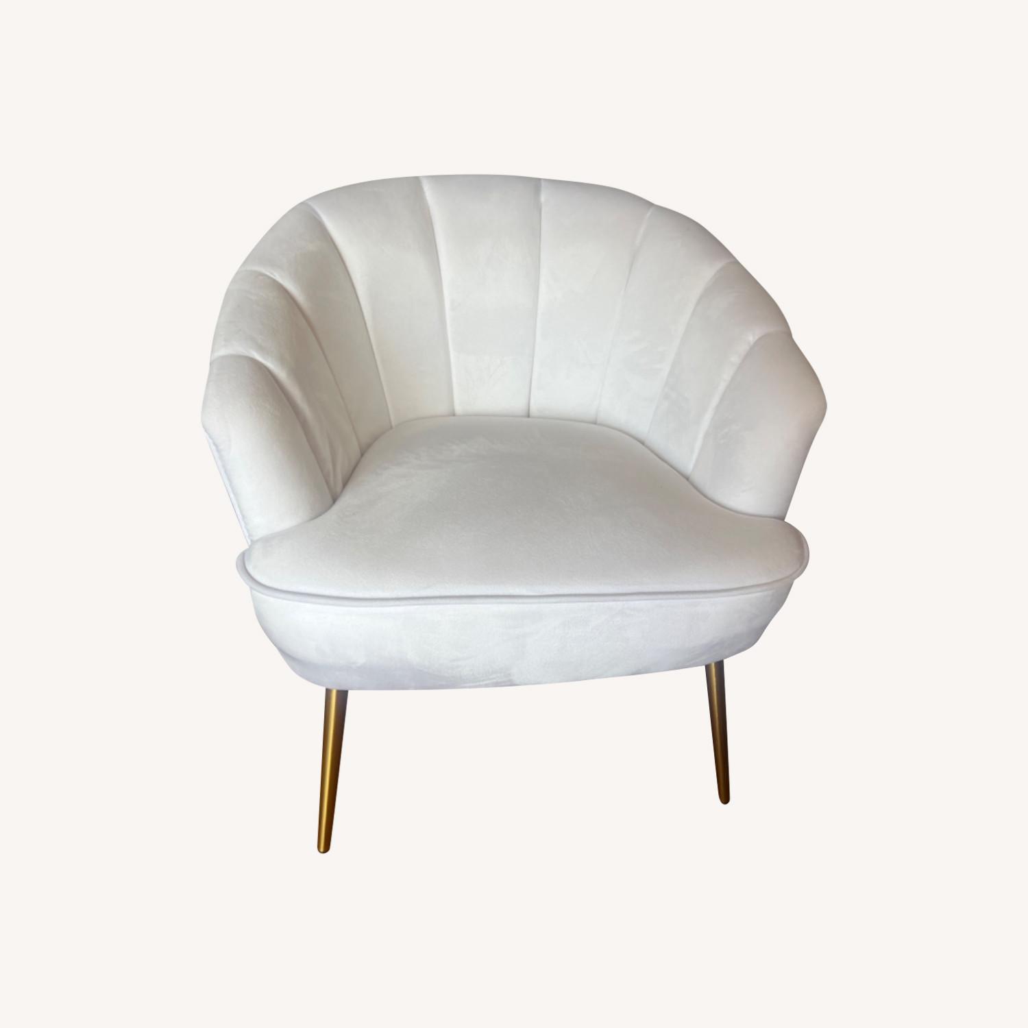 White and Gold Armchair - image-0