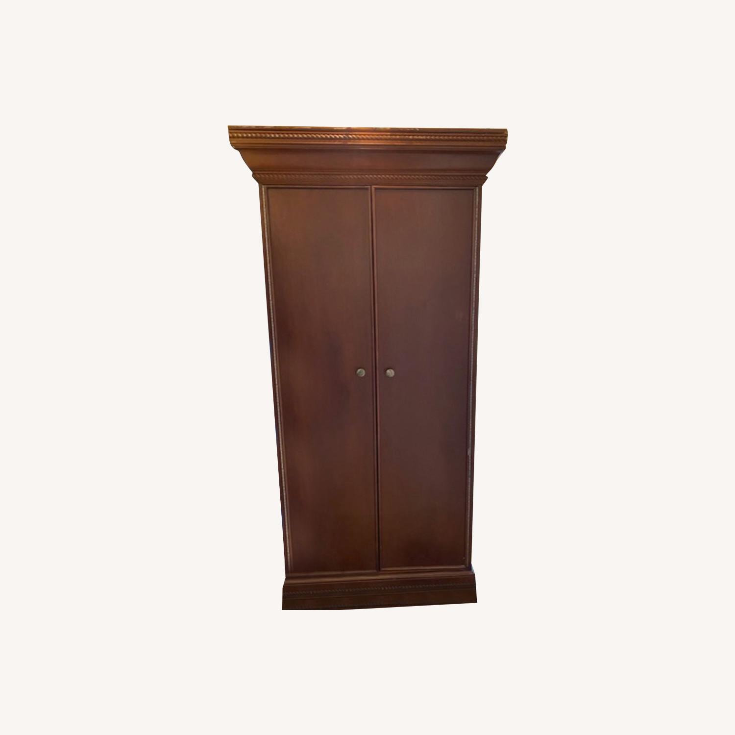 Heavy Dark Wood Armoire - image-0