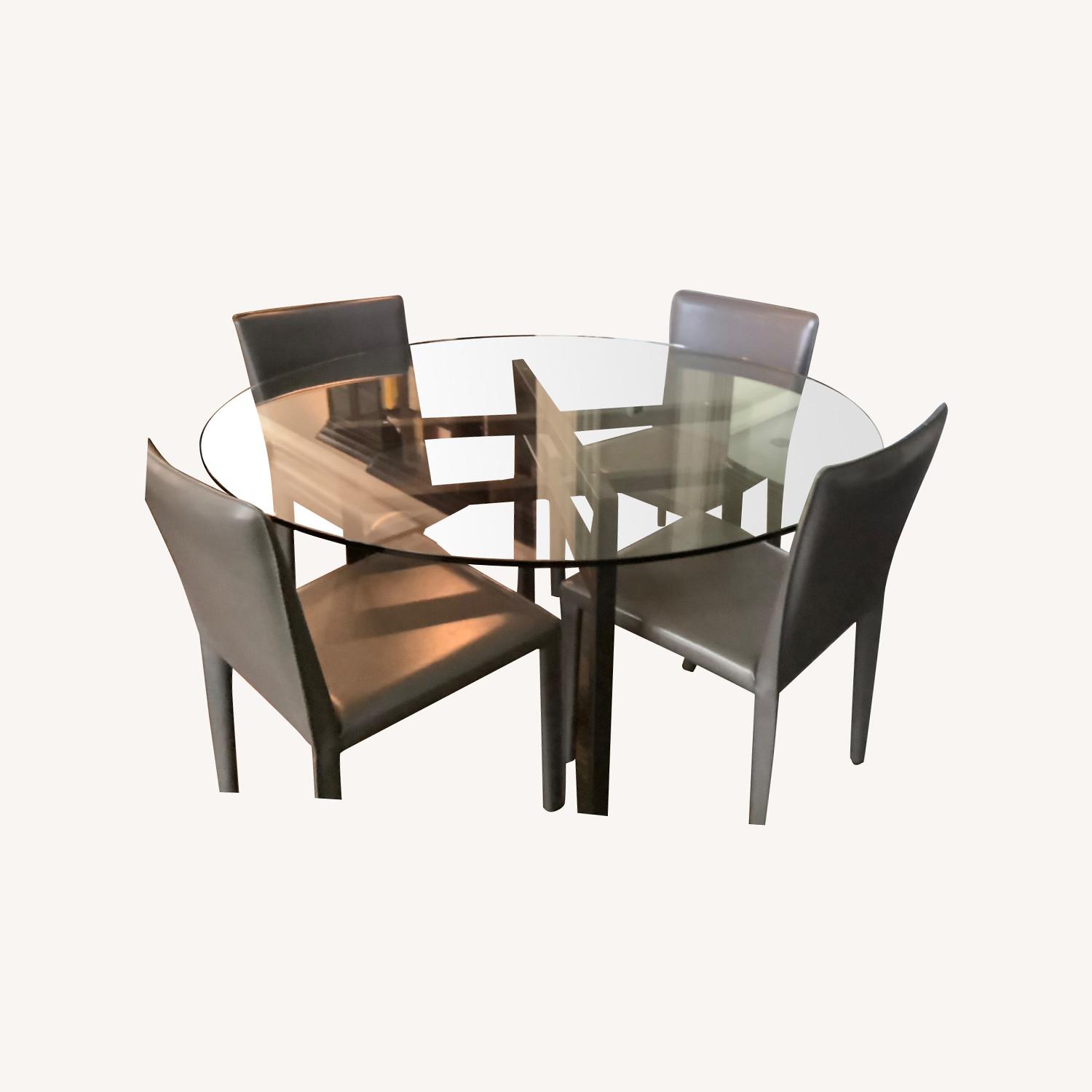 Room & Board Glass Top Dining Set - image-0