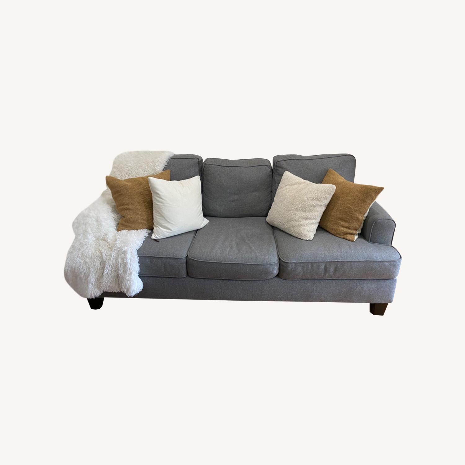 Raymour & Flanigan Dark Gray Couch - image-0