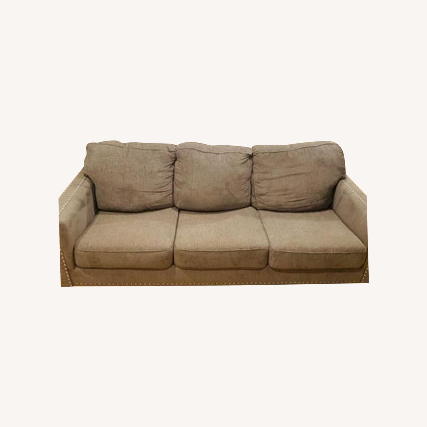 Ashley Furniture 3 Cushion Barrali Sofa in Color Fog AptDeco