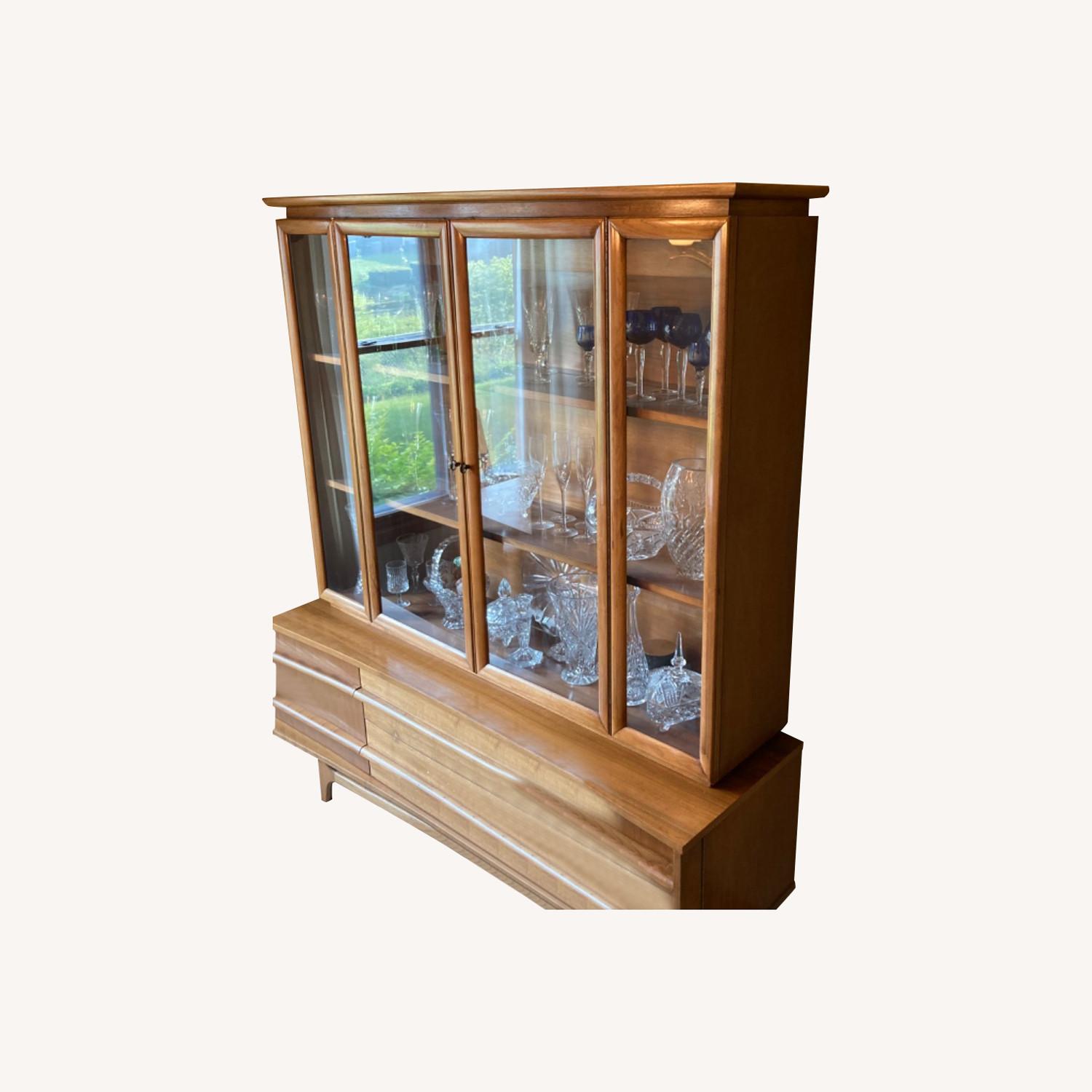 Young Manufacturing Mid Century Walnut Buffet&Hutch - image-1