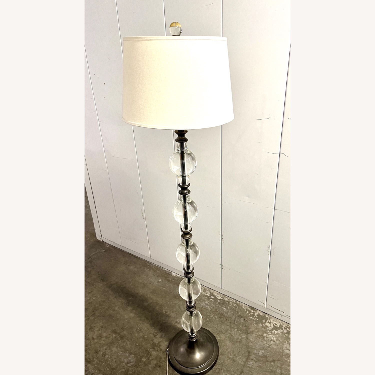 Pottery Barn Marston 60" White Glass Floor Lamp - image-2