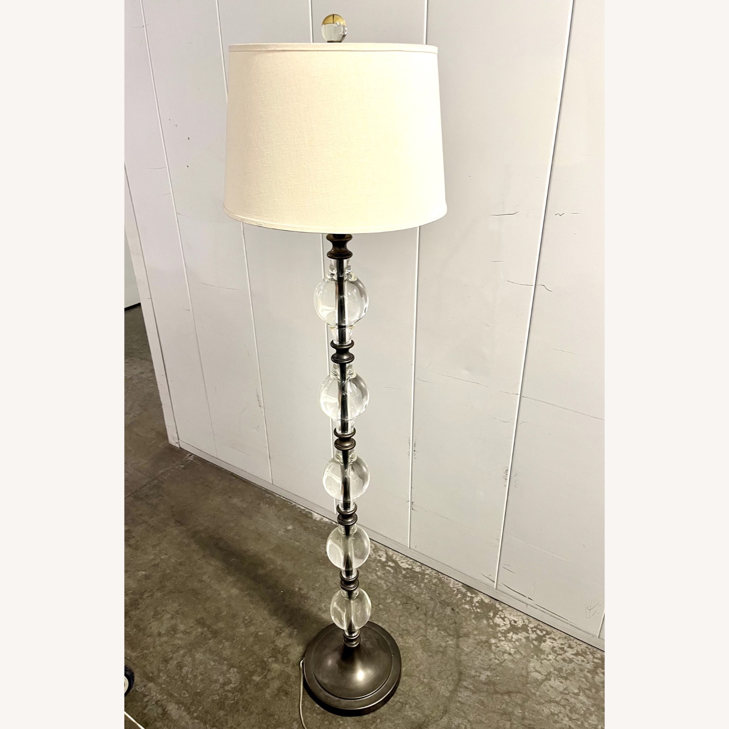 Pottery Barn Marston 60" White Glass Floor Lamp - image-4
