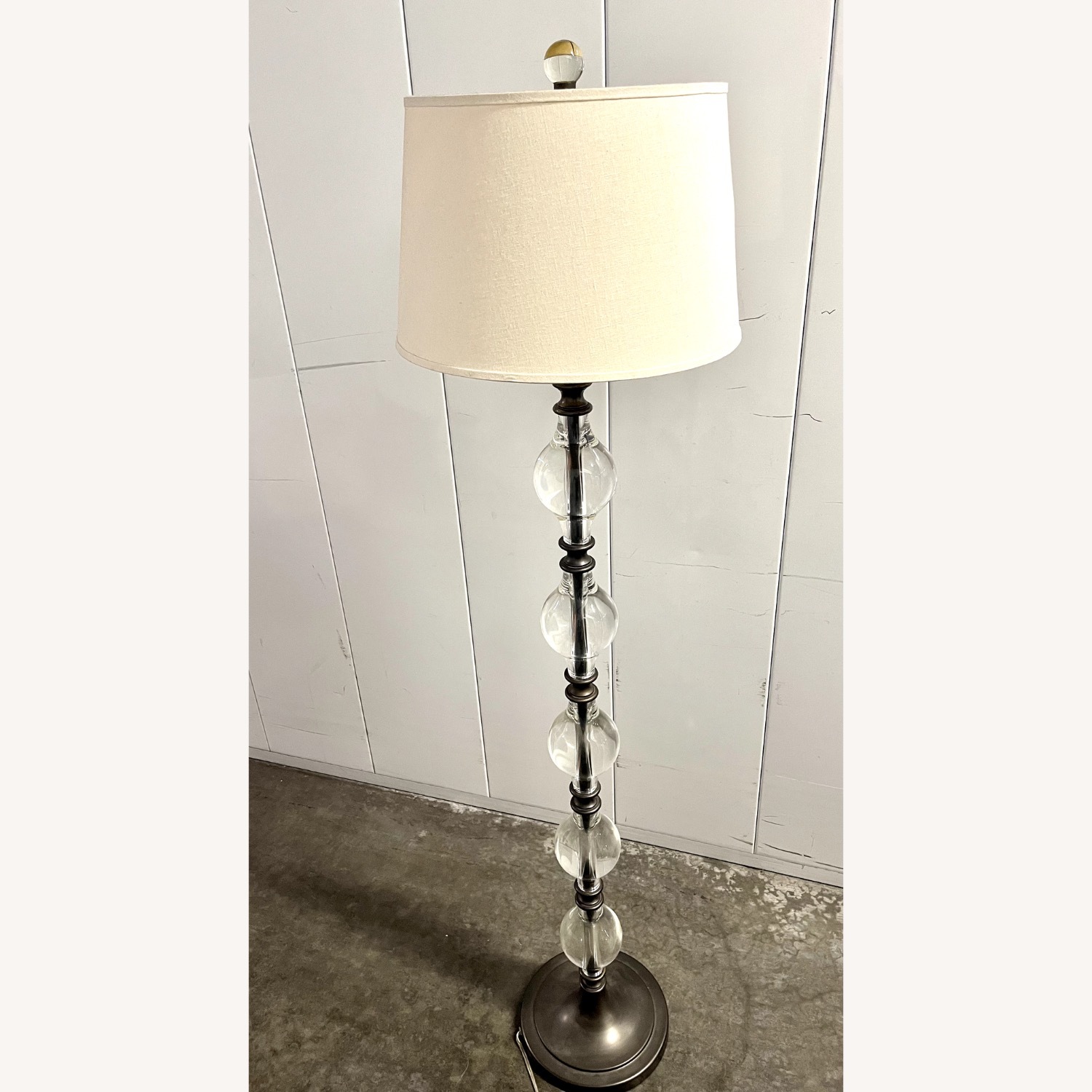 Pottery Barn Marston 60" White Glass Floor Lamp - image-3