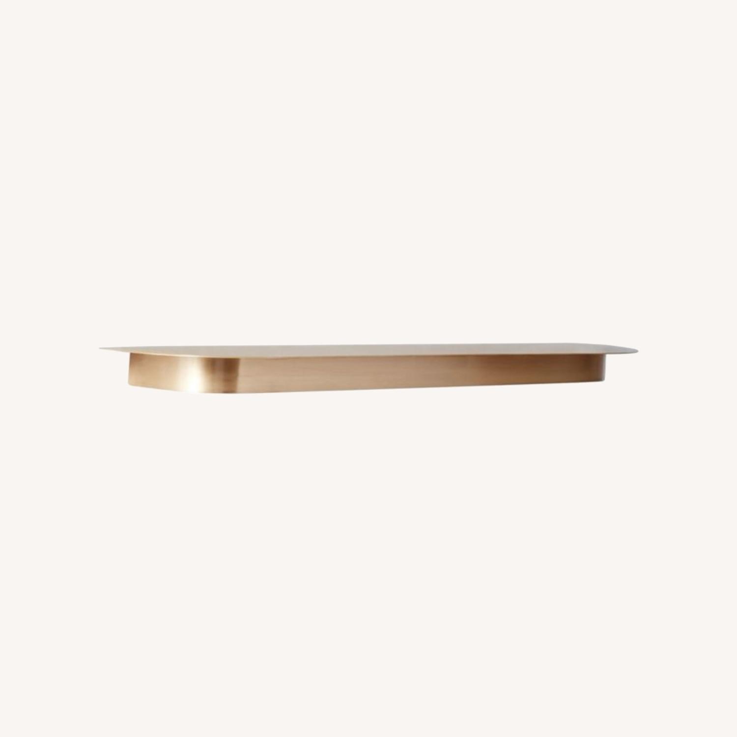 CB2 Collar Brass Wall Shelf Large 30" - image-0