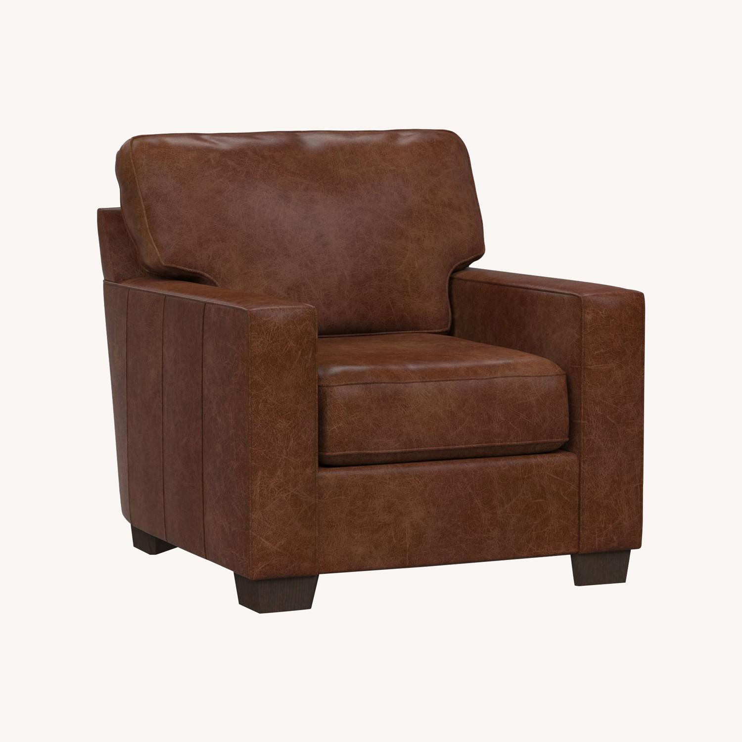 Pottery Barn Buchanan Square Arm Leather Armchair AptDeco