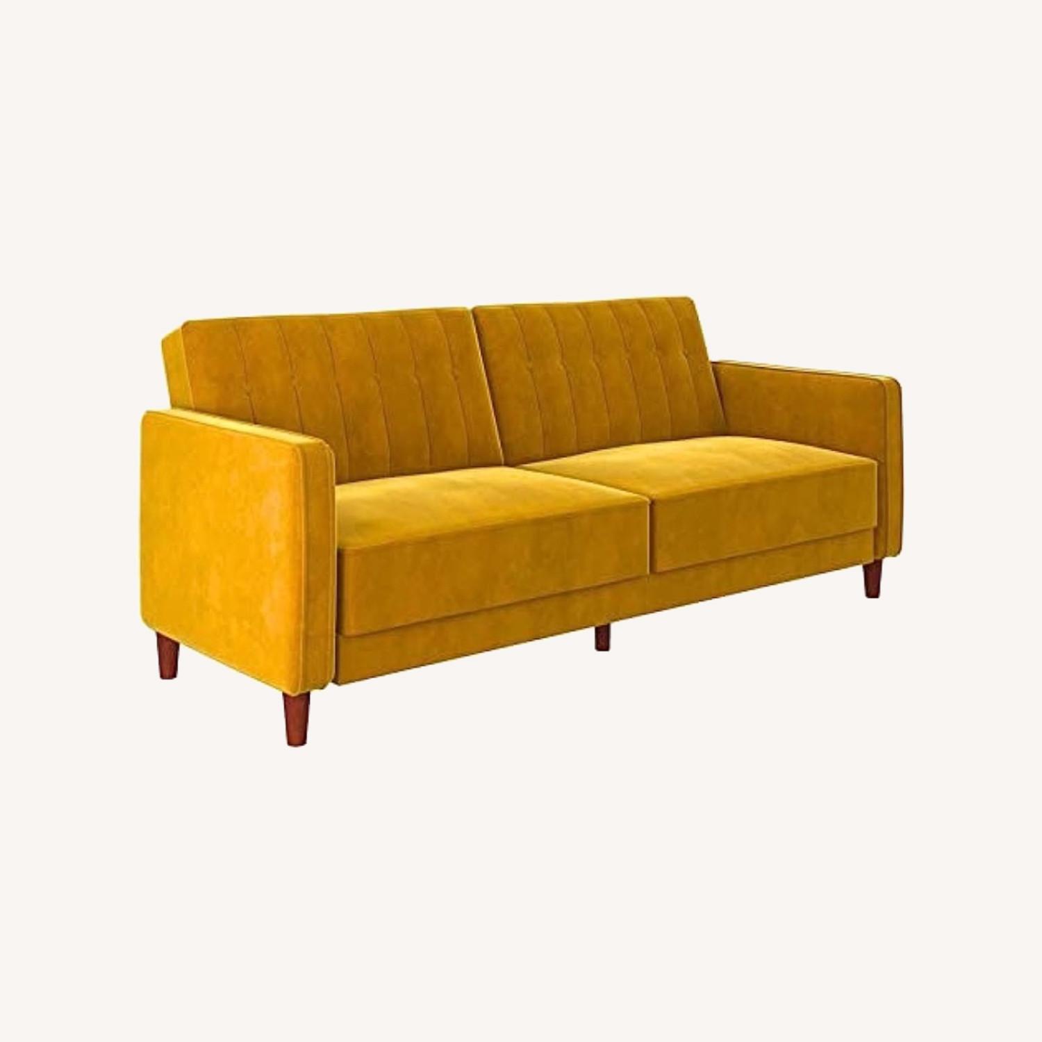 DHP Velvet Sleeper Sofa Futon AptDeco