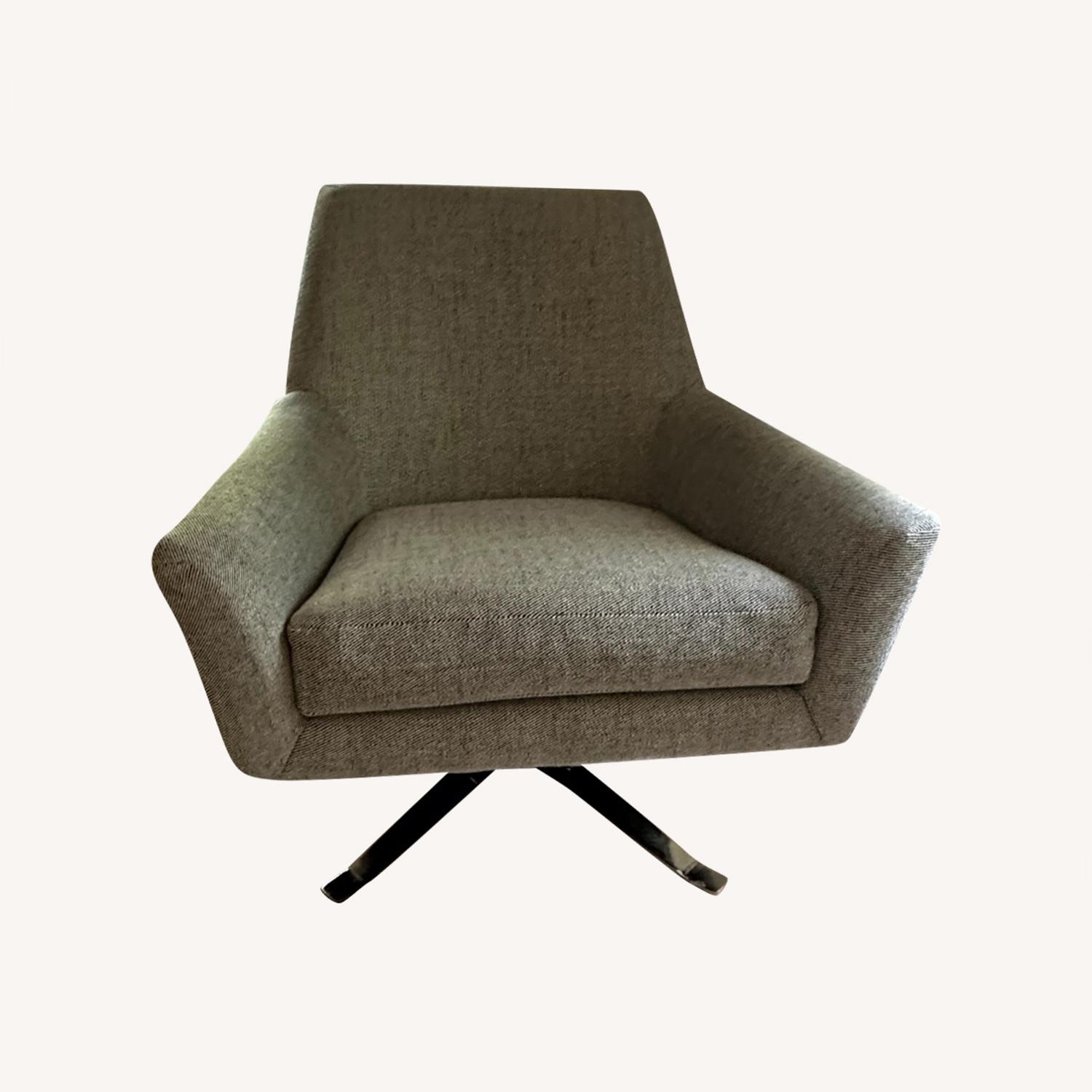 West Elm Gray Swivel Chairs - image-0