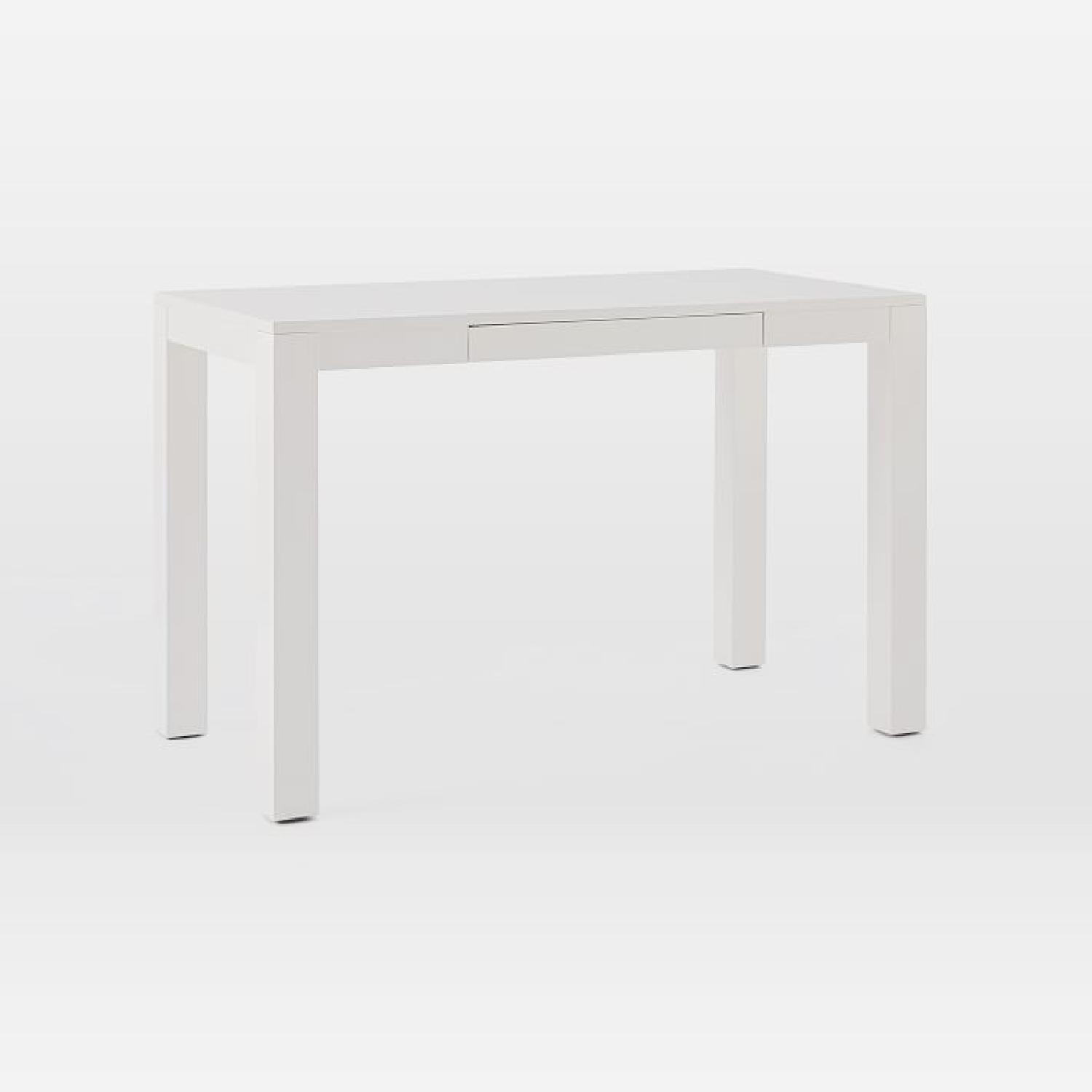West Elm White Parsons Desk - image-5