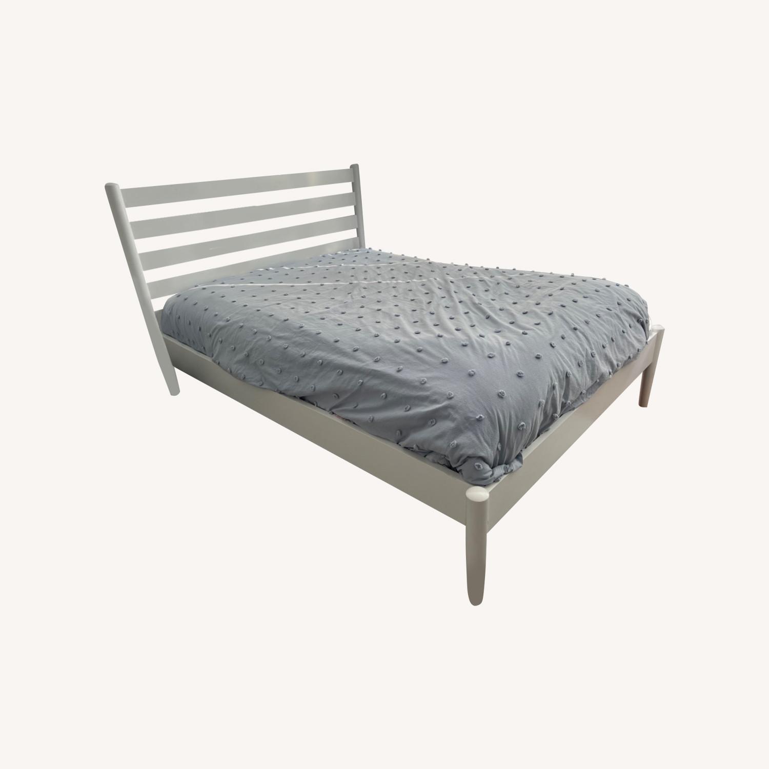 Crate & Barrel Barnes White Full Bed Frame - image-7