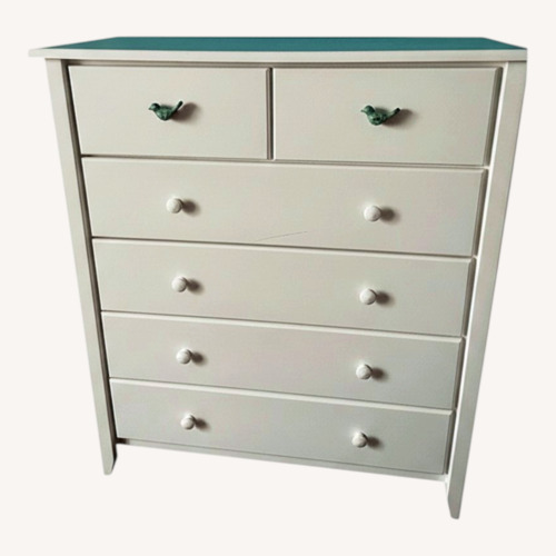 Used Wood Dresser with 6 Drawers - White for sale on AptDeco