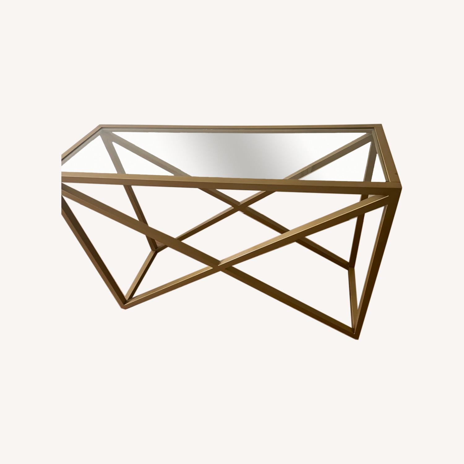 Rectangular Gold Entry Table - image-0