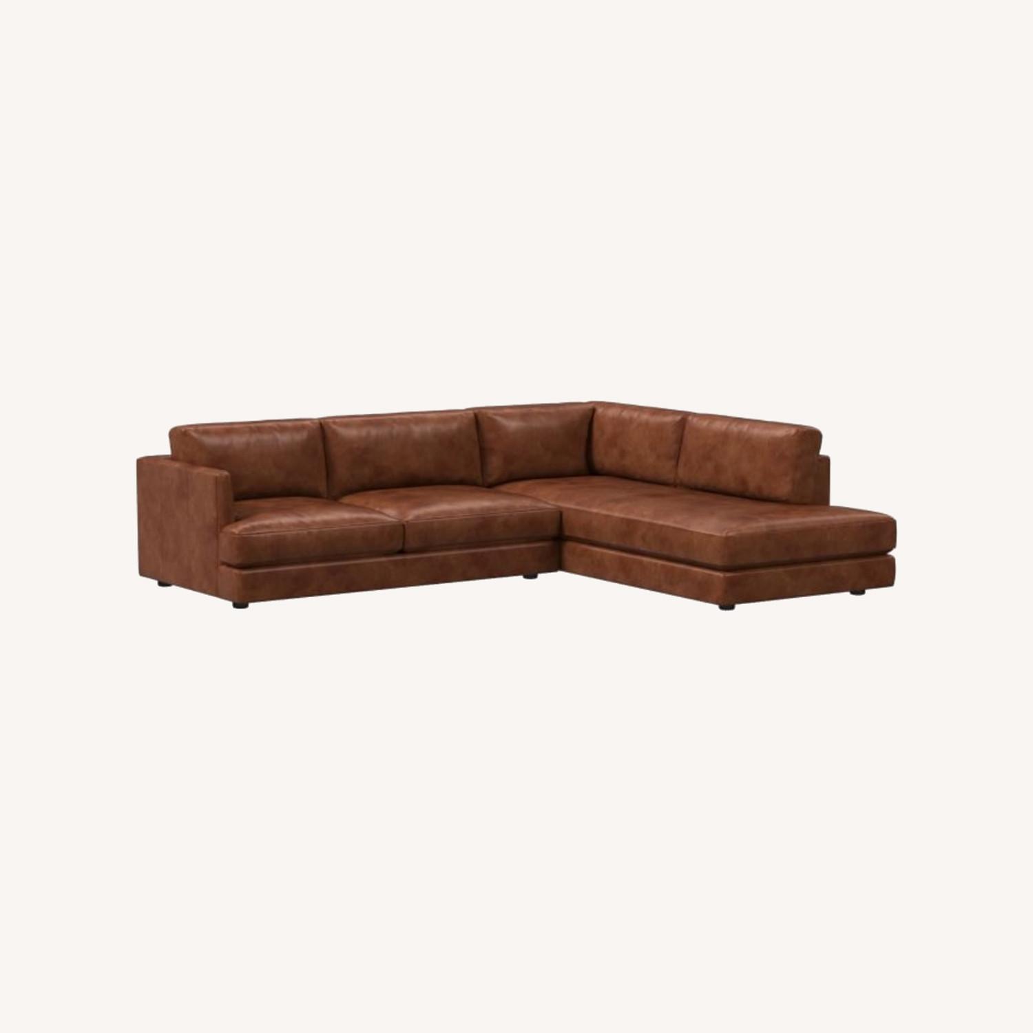 Haven Leather 2-Piece Bumper Chaise Sectional Sofa
