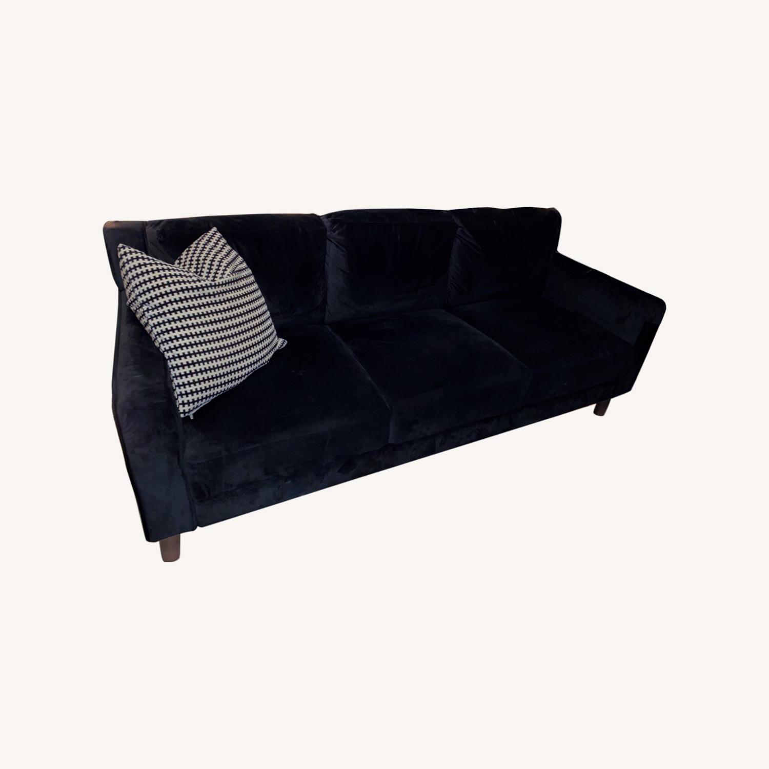 Black Velvet 3Seater Sofa AptDeco