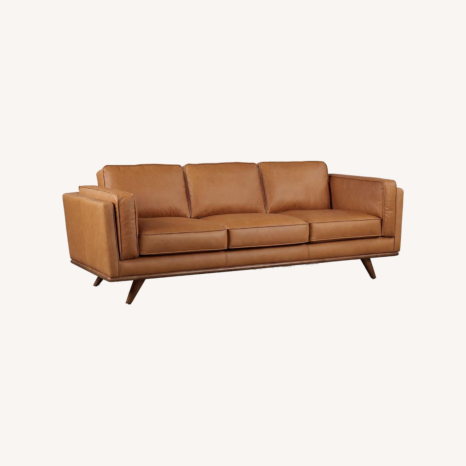 West Elm Zander Leather Sofa (90") - image-0