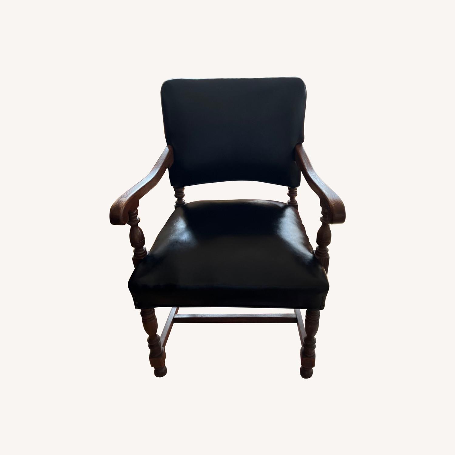 Leather Armchair with Studs - image-0