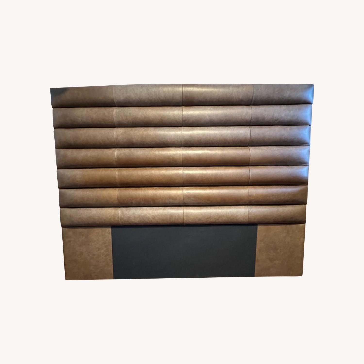 Article Sera Oxford Tan Leather Queen Headboard - image-0