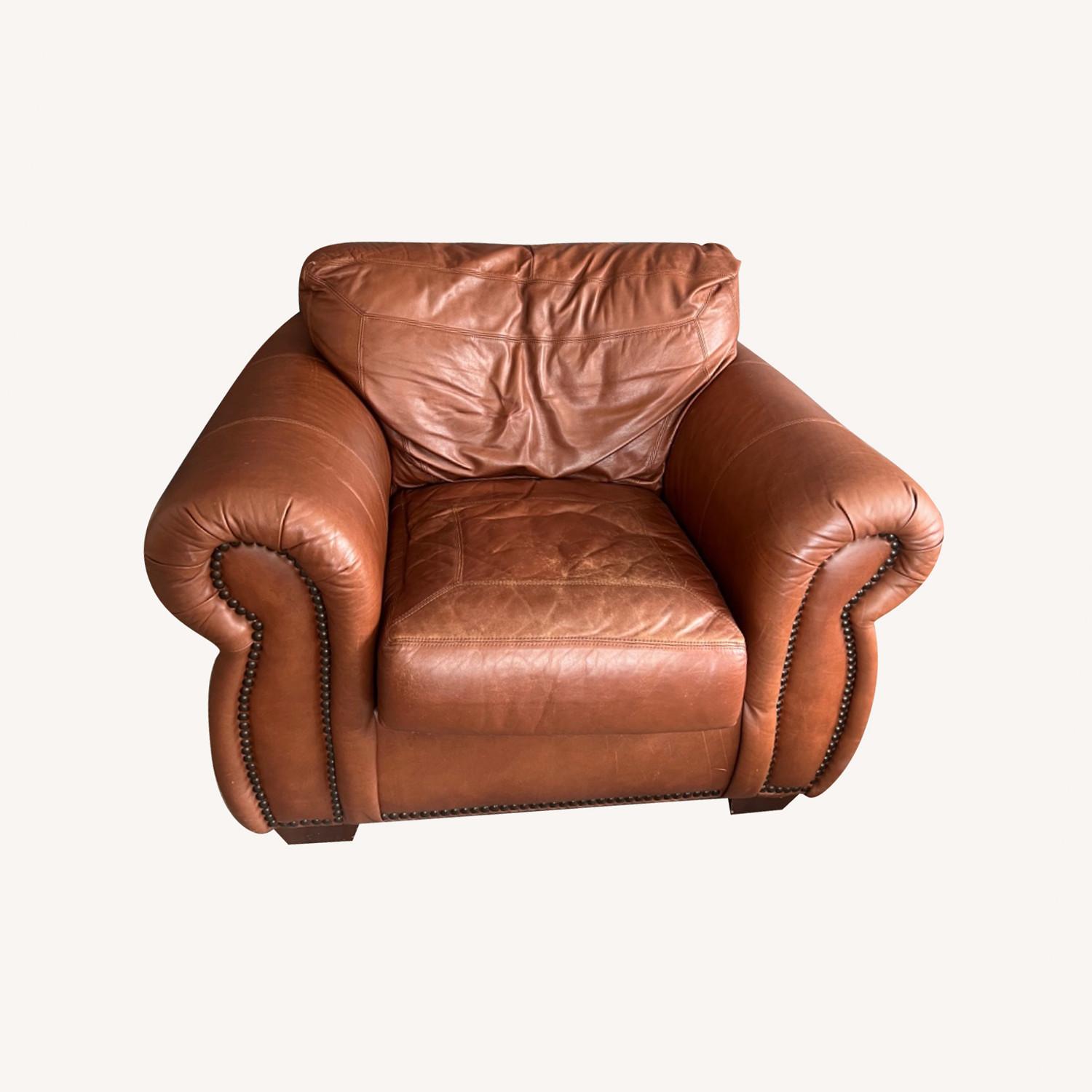 Weir Furniture Roland Leather Chair Caramel AptDeco
