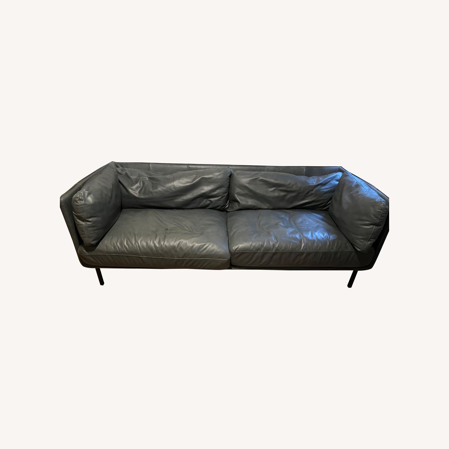 Crate & Barrel Wells Leather Sofa - image-0