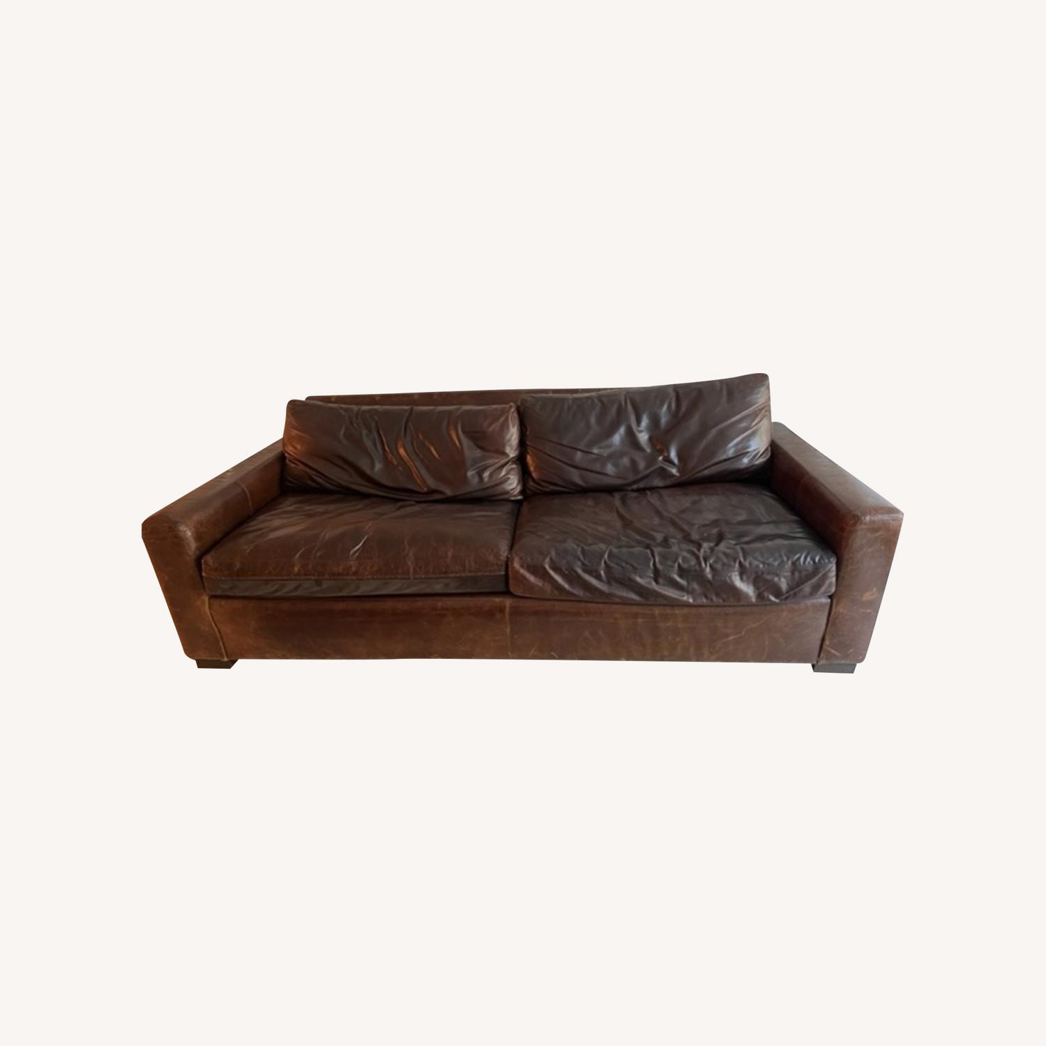 Restoration Hardware Maxwell Leather Sleeper Sofa AptDeco