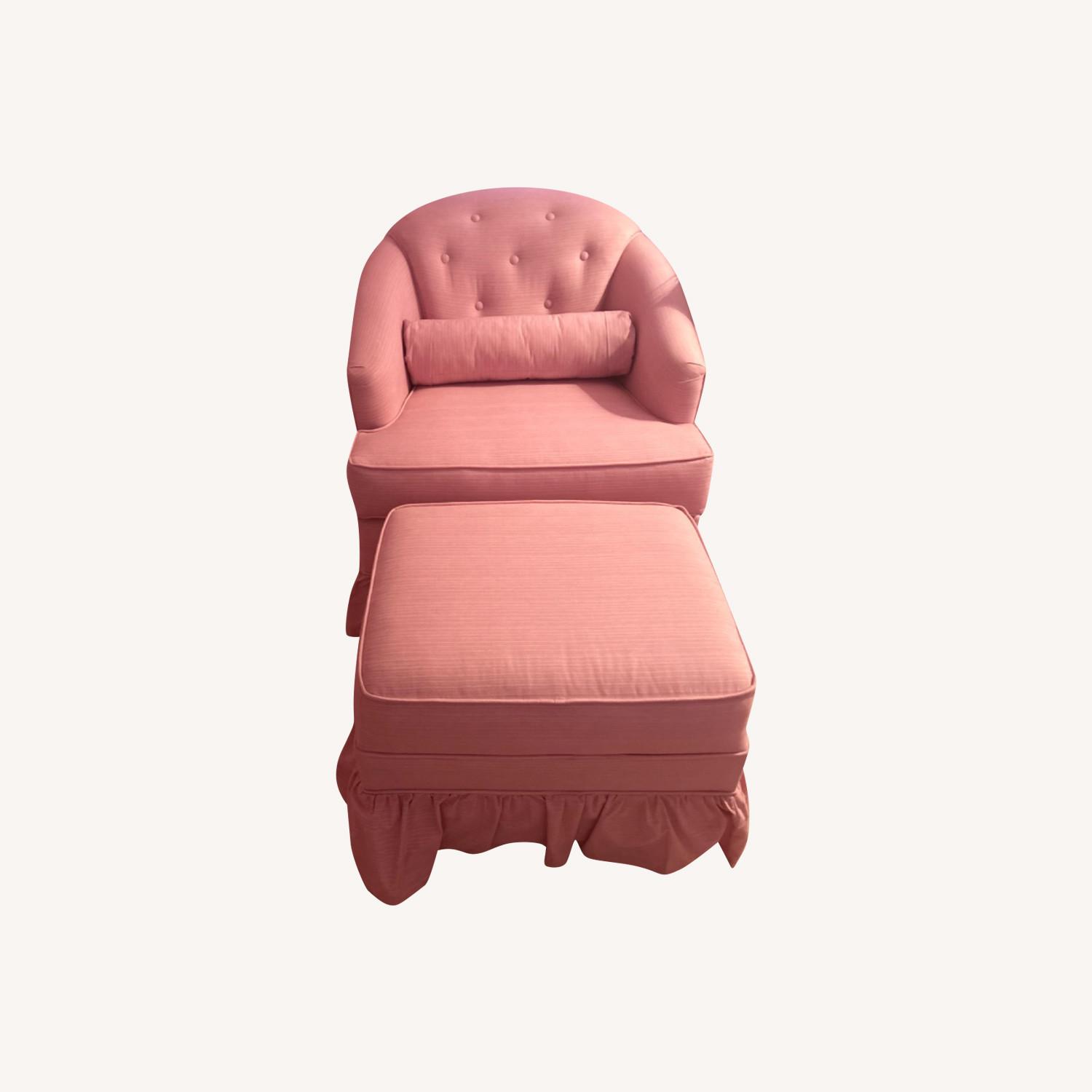 Custom Pink Chair and Ottoman - image-0