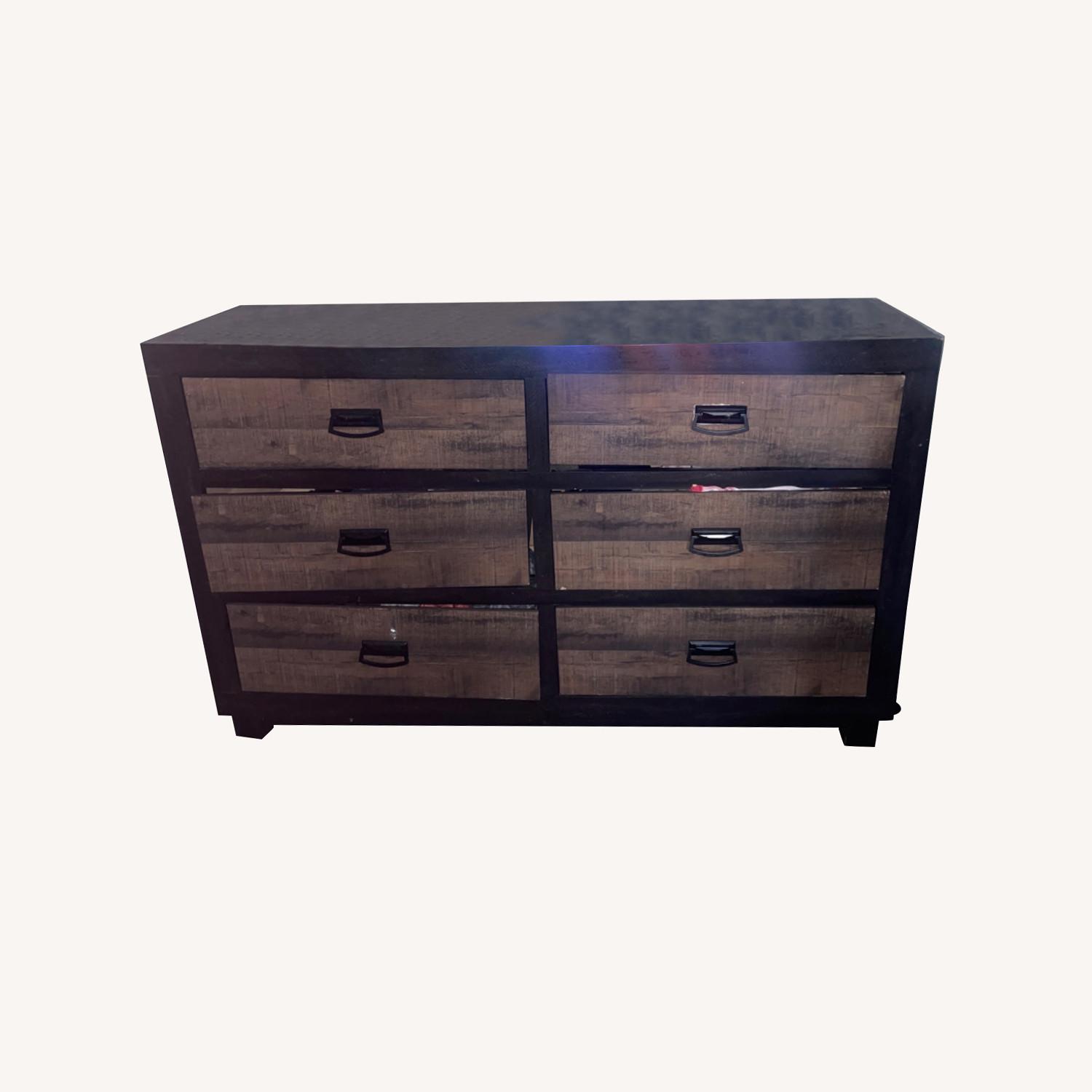 Brown and Dark Brown Dresser - image-0