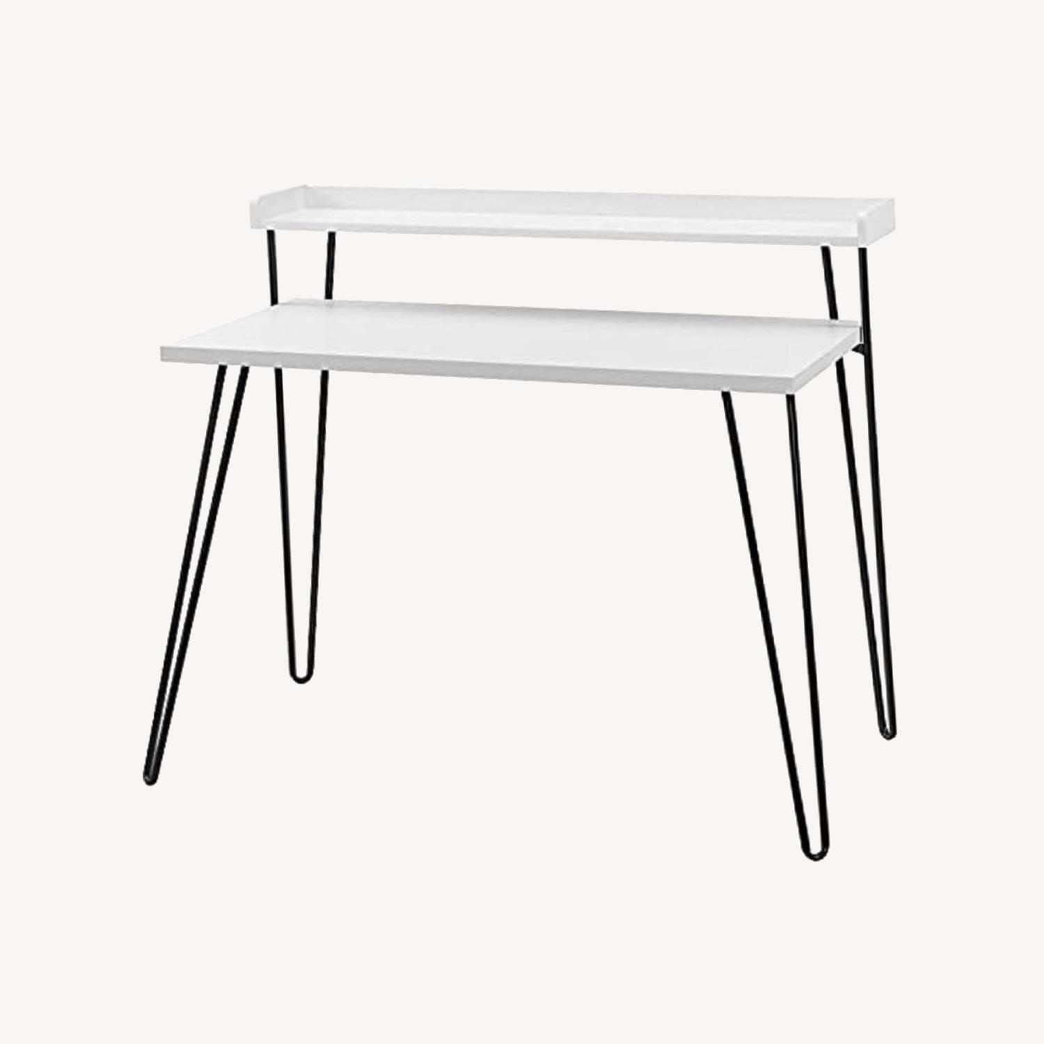 Ameriwood Homehaven White Retro Desk with Riser - image-0
