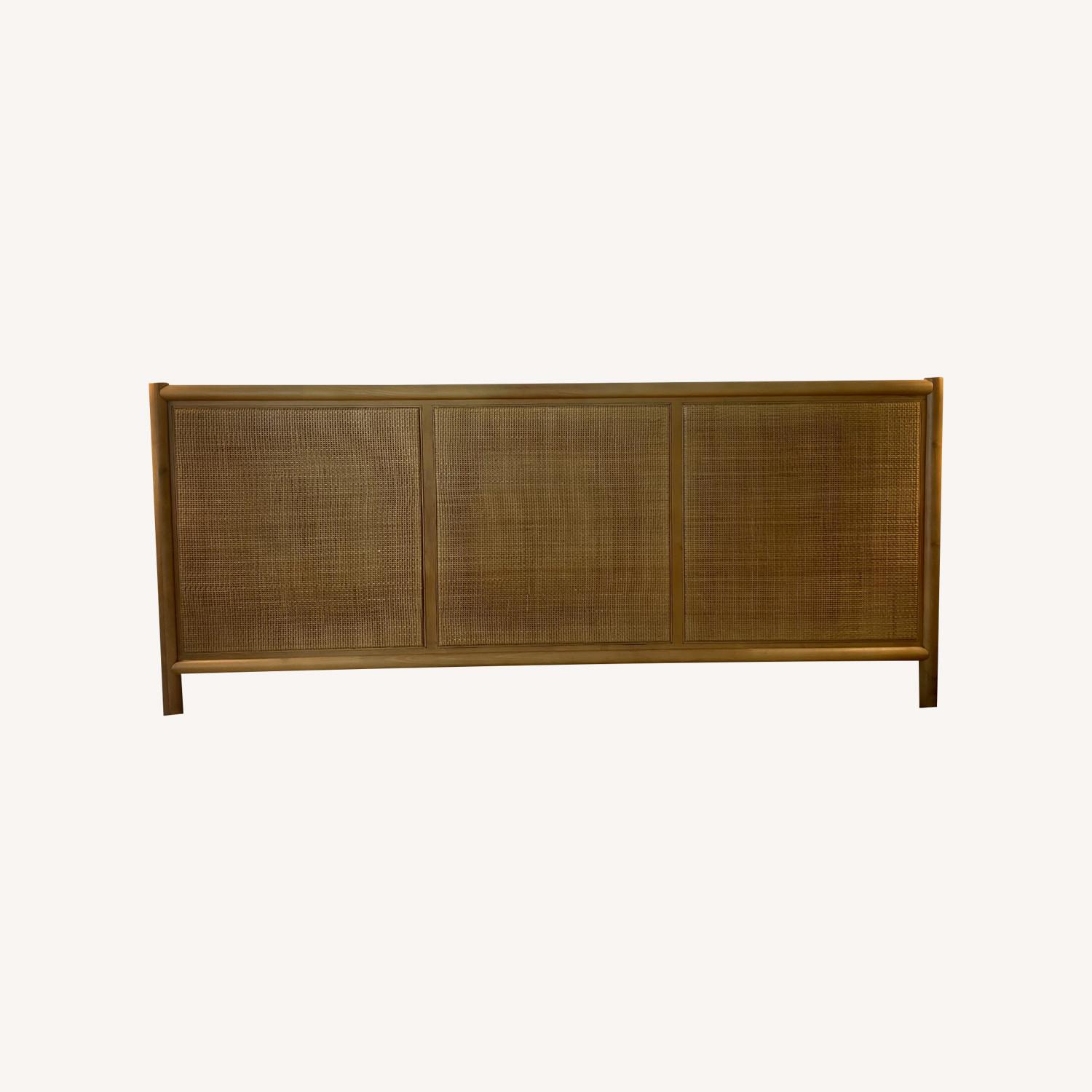 Wood & Cane Panel Headboard - image-0