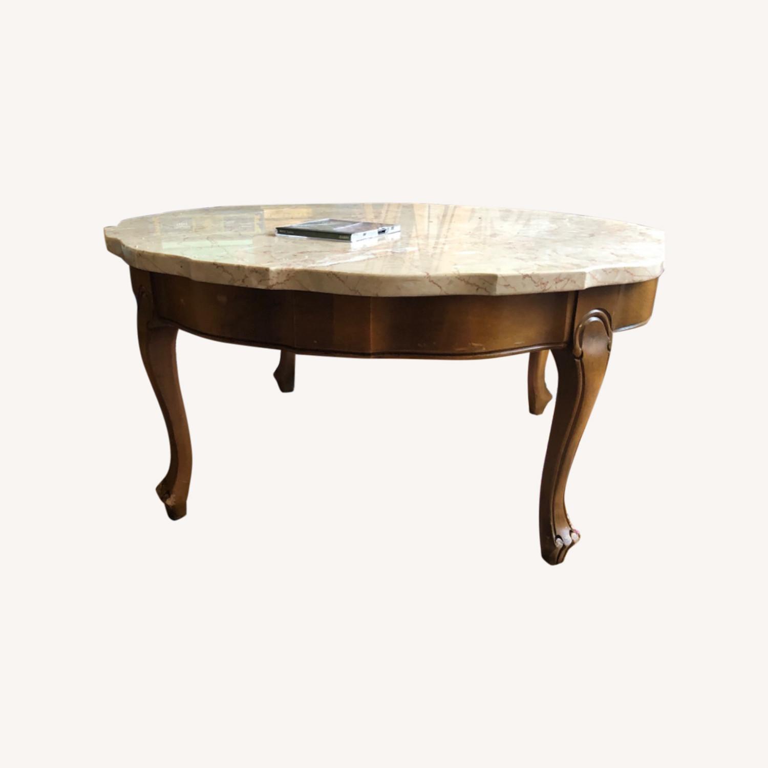 1960s French-Style Marble Coffee Table - AptDeco