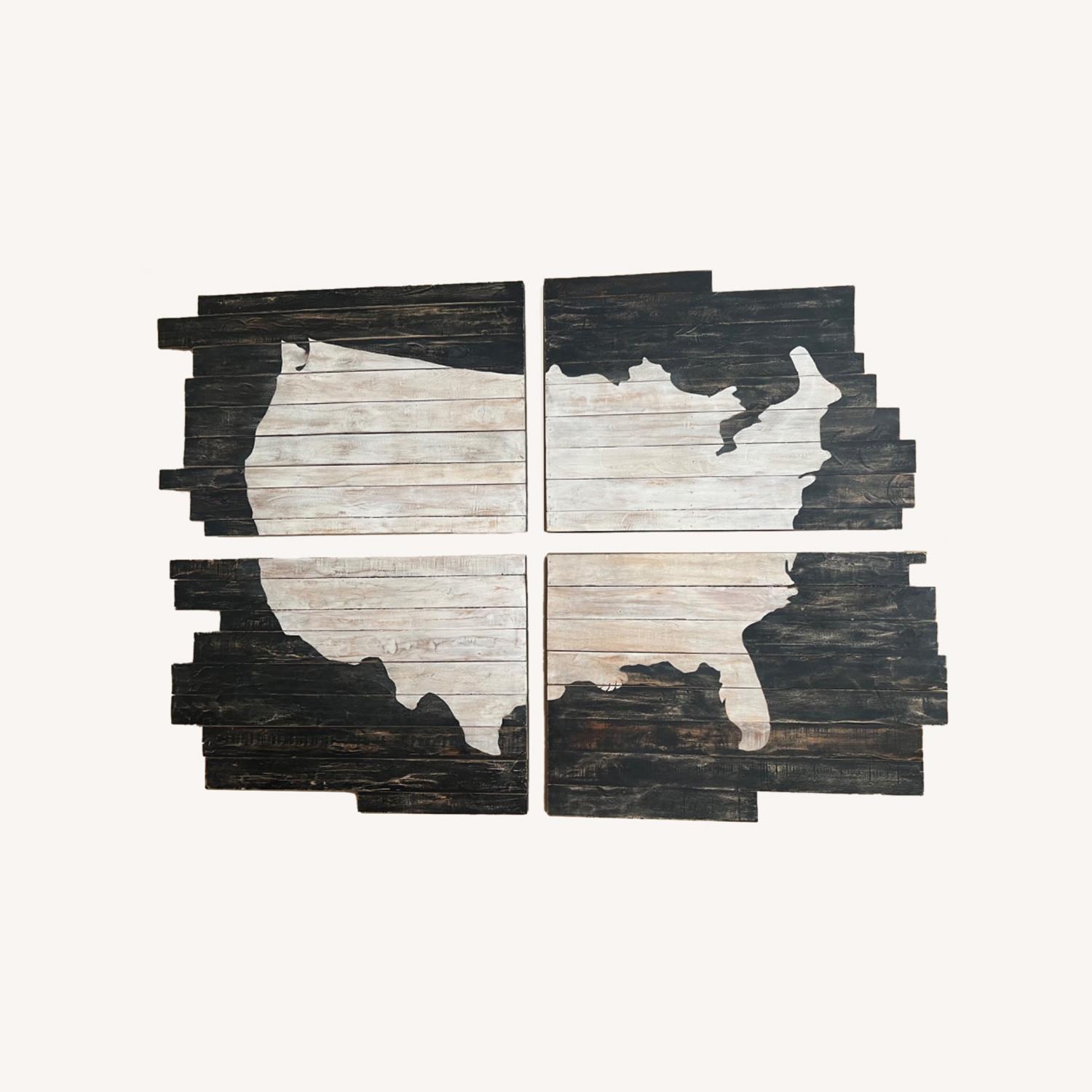 Pottery Barn Planked Pine Panels USA Wall Art - image-0