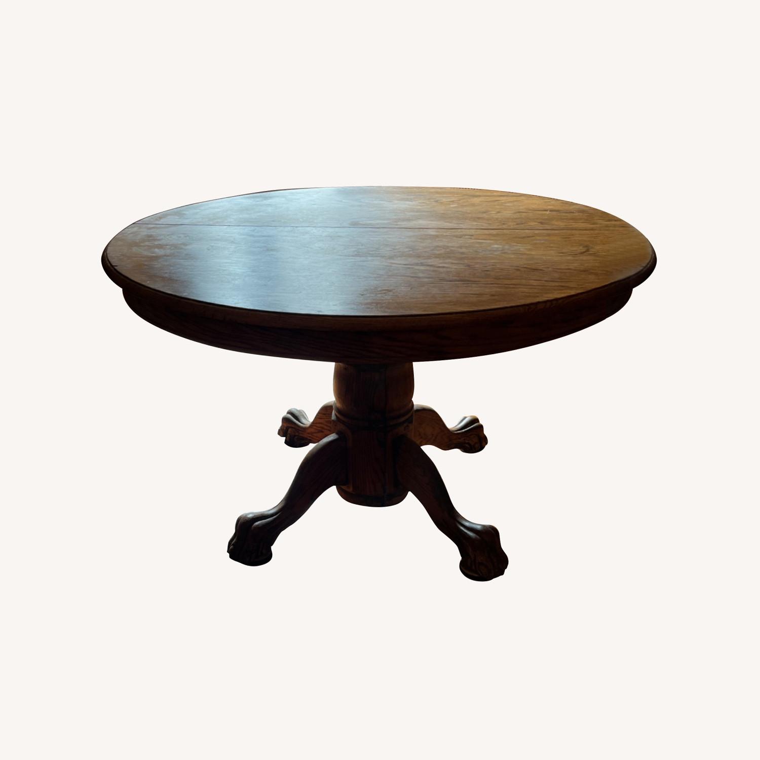 Claw Foot Oak Table - image-0