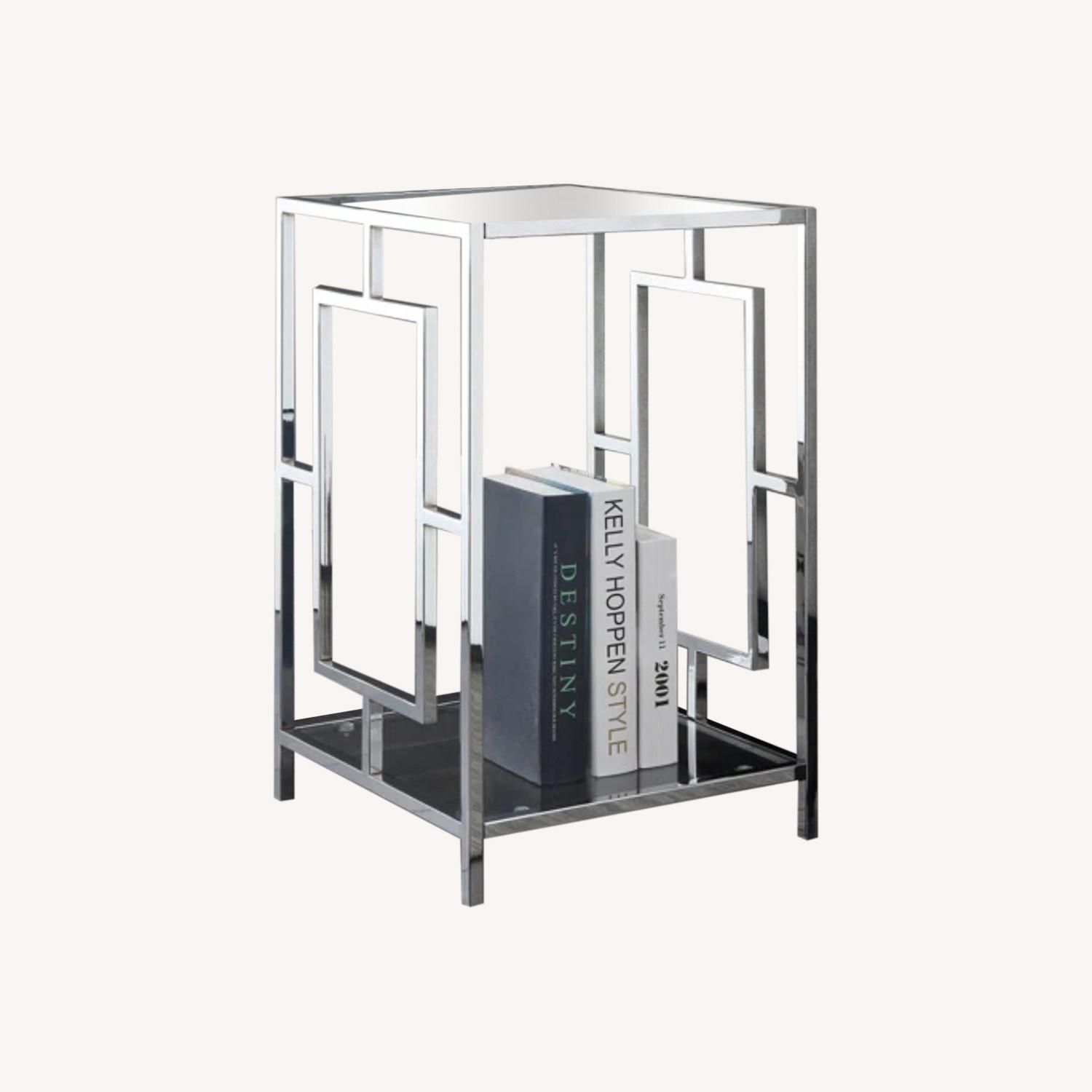 Chrome/Glass End Table - image-0