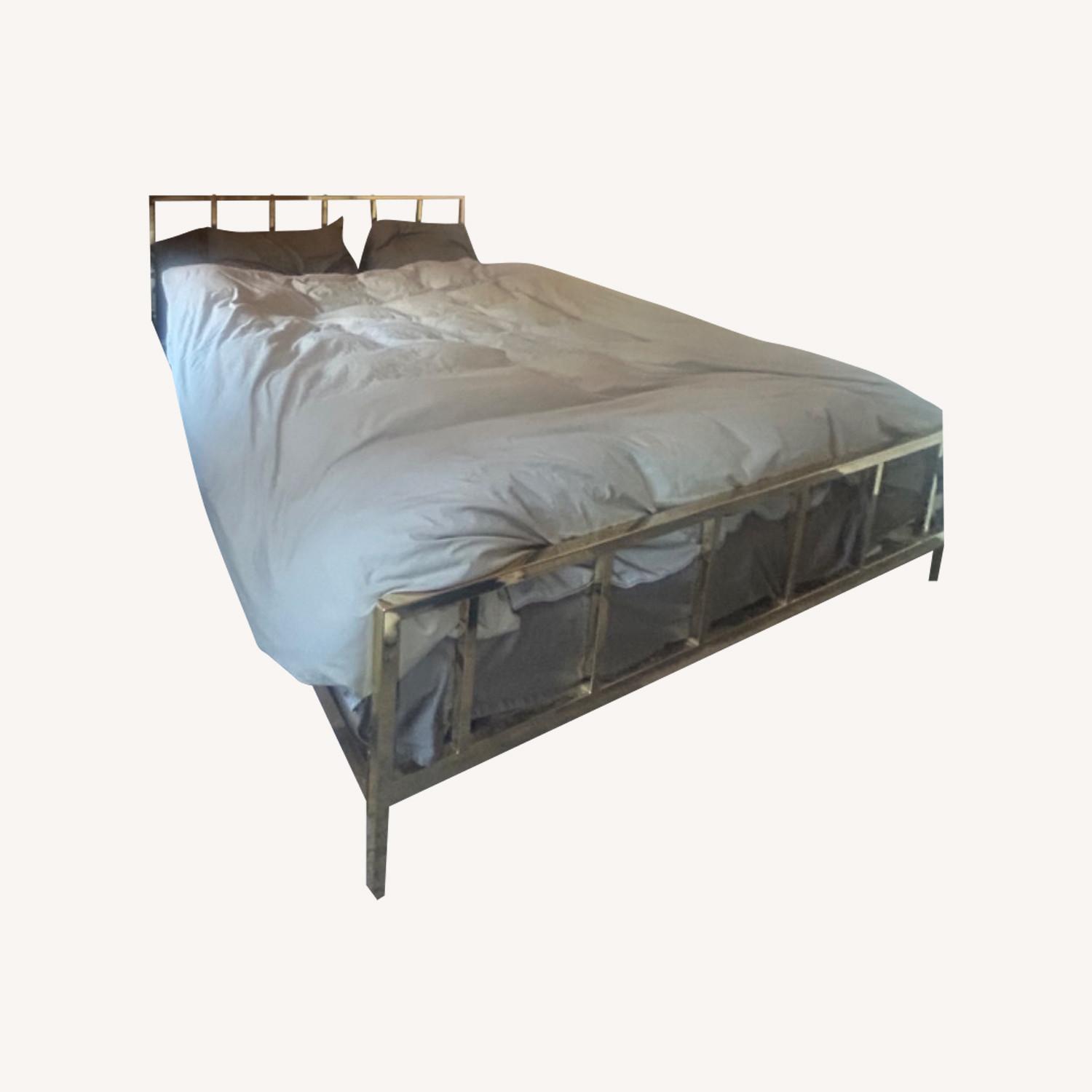Golden Metal Bed Frame - image-0