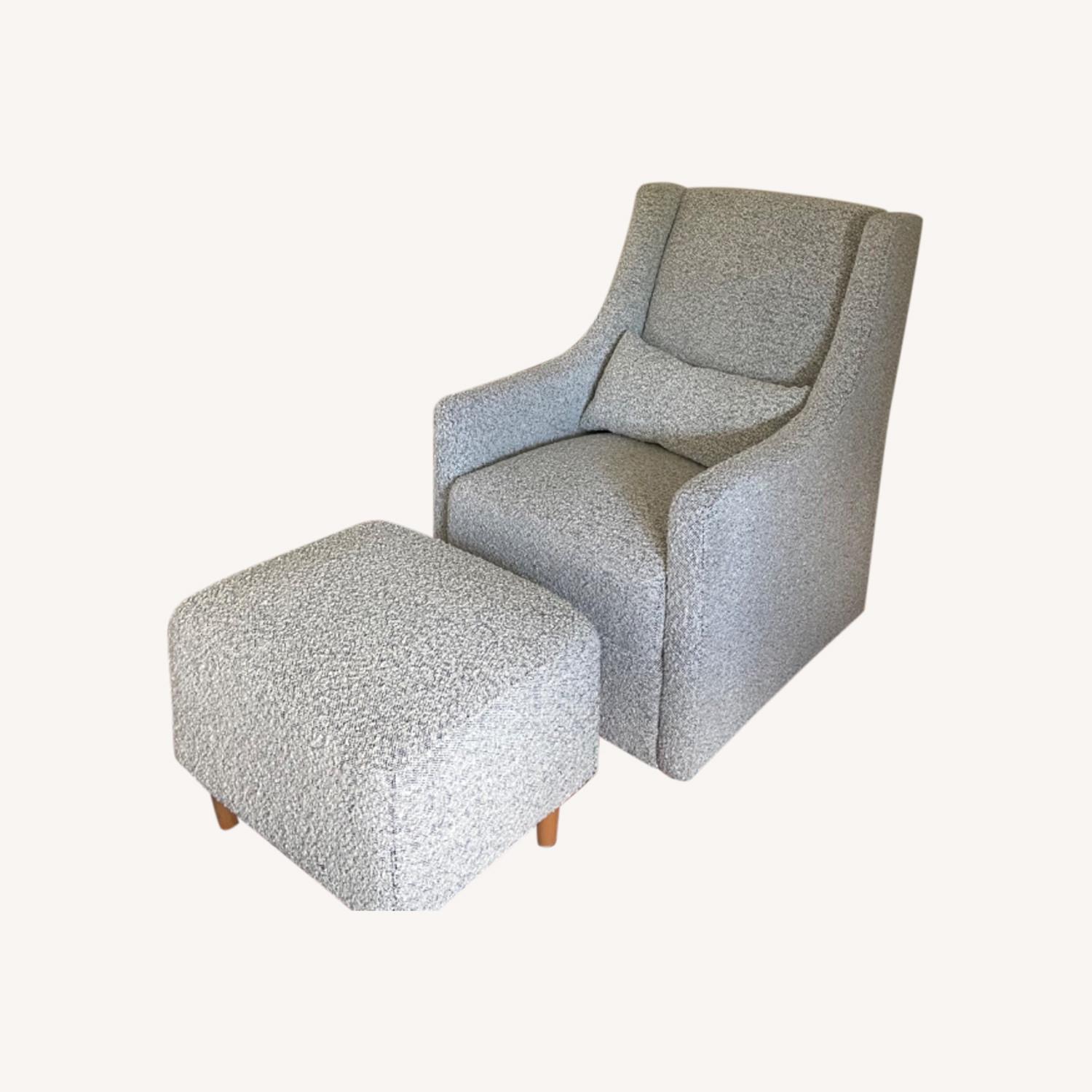 Toco Swivel Glider and Ottoman in Boucle AptDeco