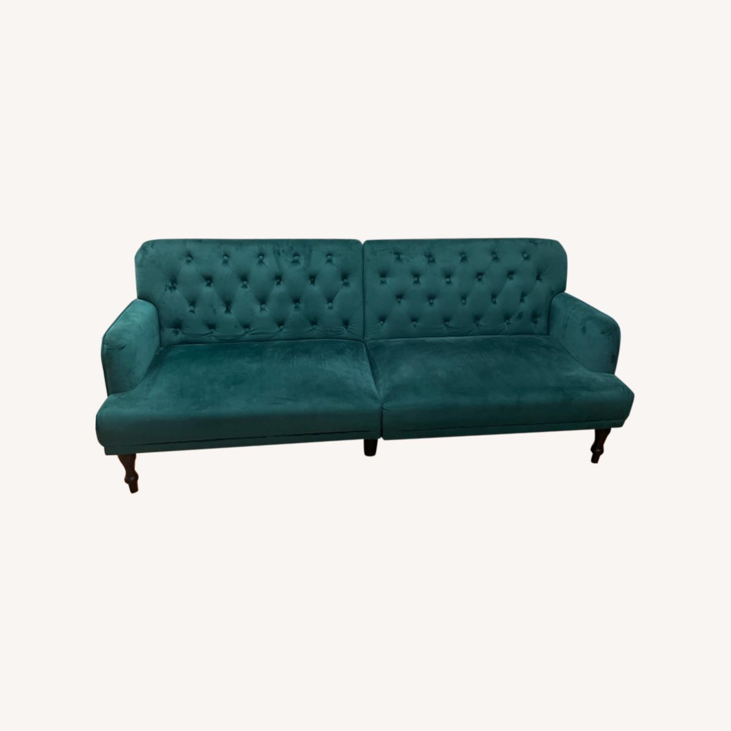 Teal Green Sleeper Sofa - image-0