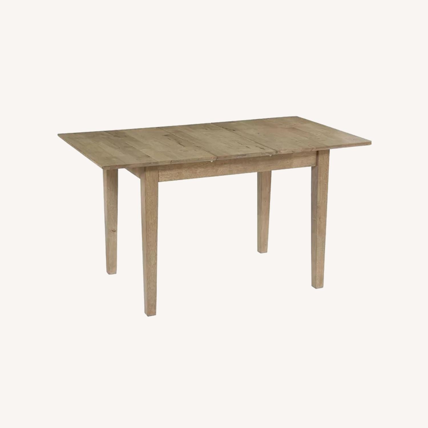 54" Butterfly Leaf Wood Dining Table + Benches AptDeco