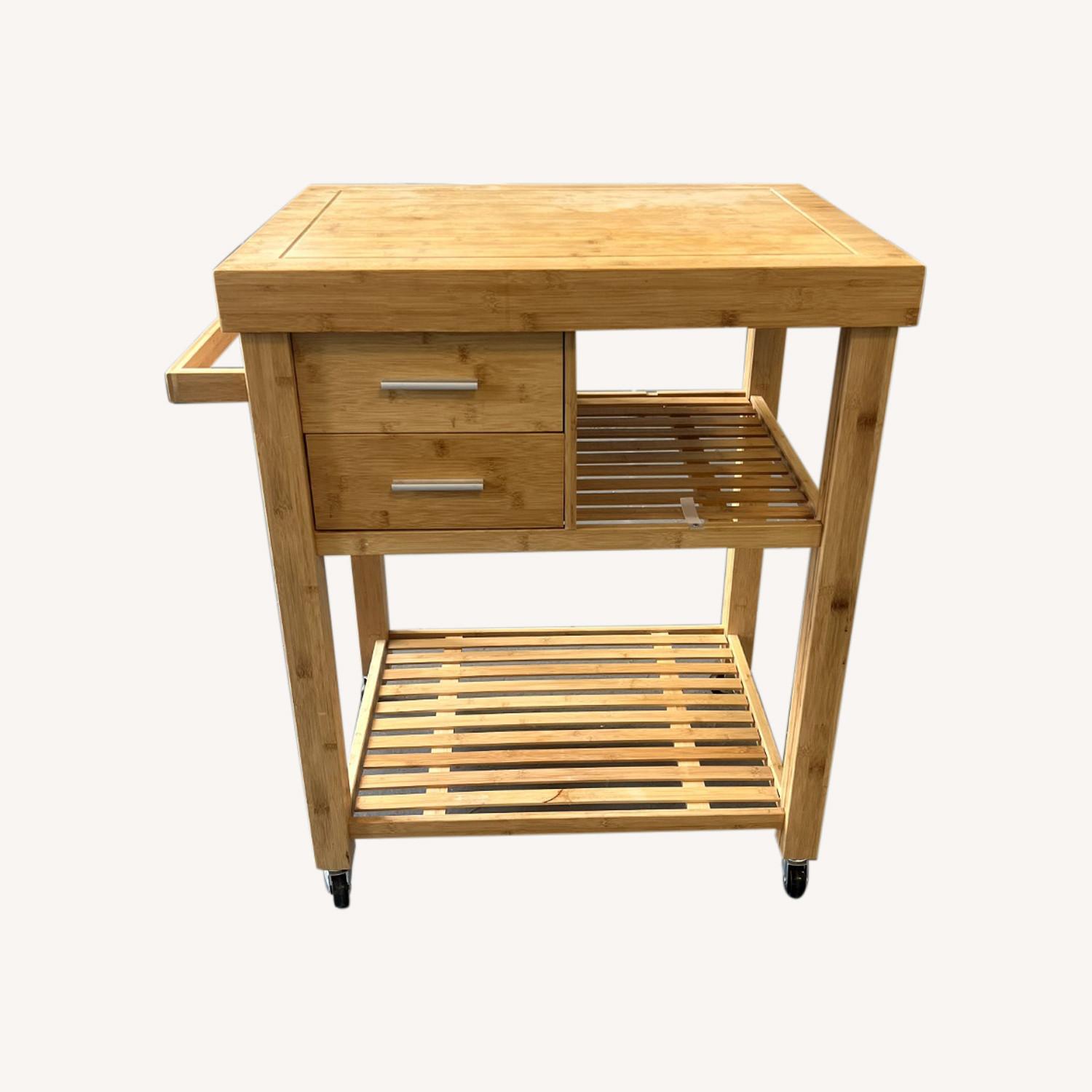 Bamboo Butcher Block on Wheels - image-0