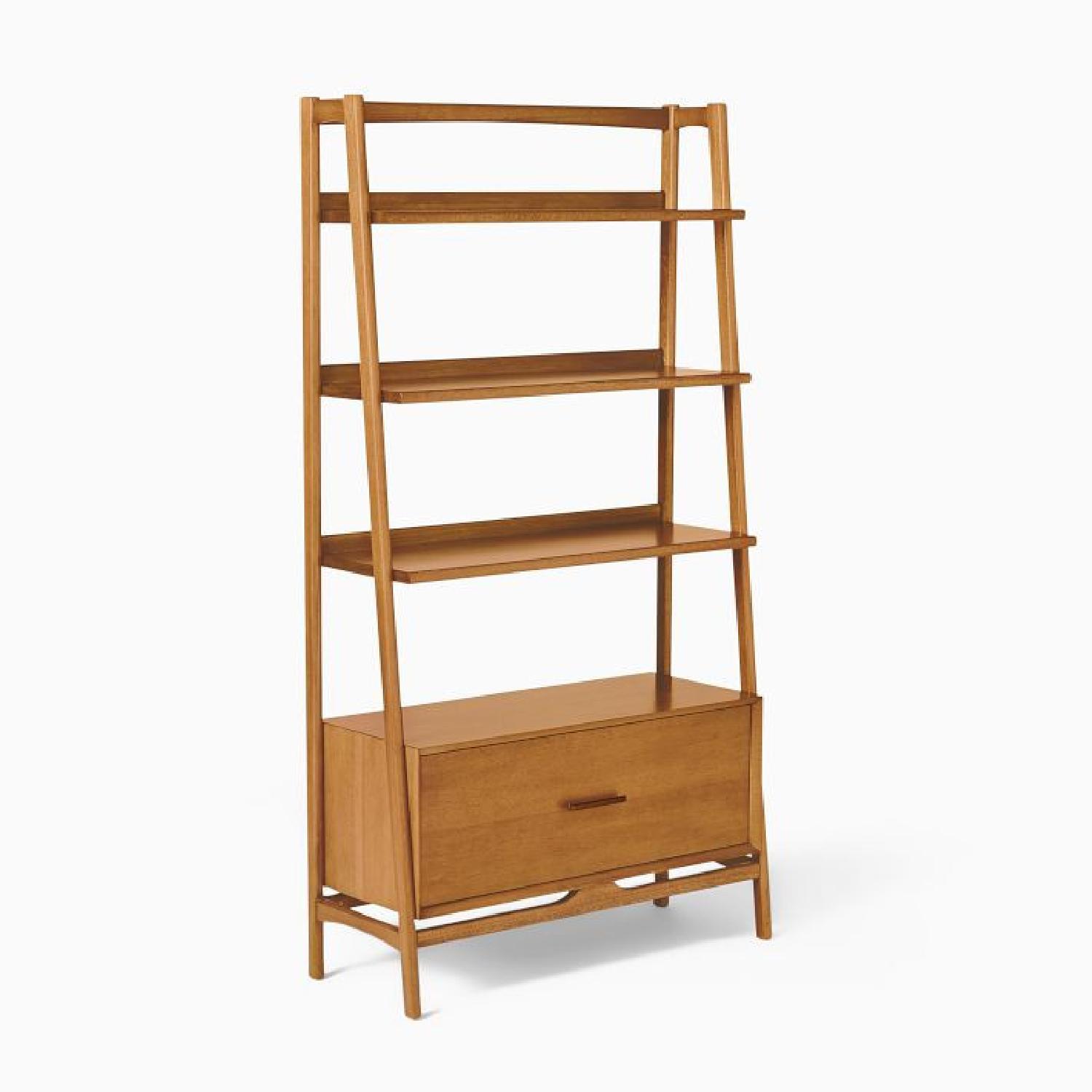 West Elm Mid-Century Bookshelf With Drawer - image-6