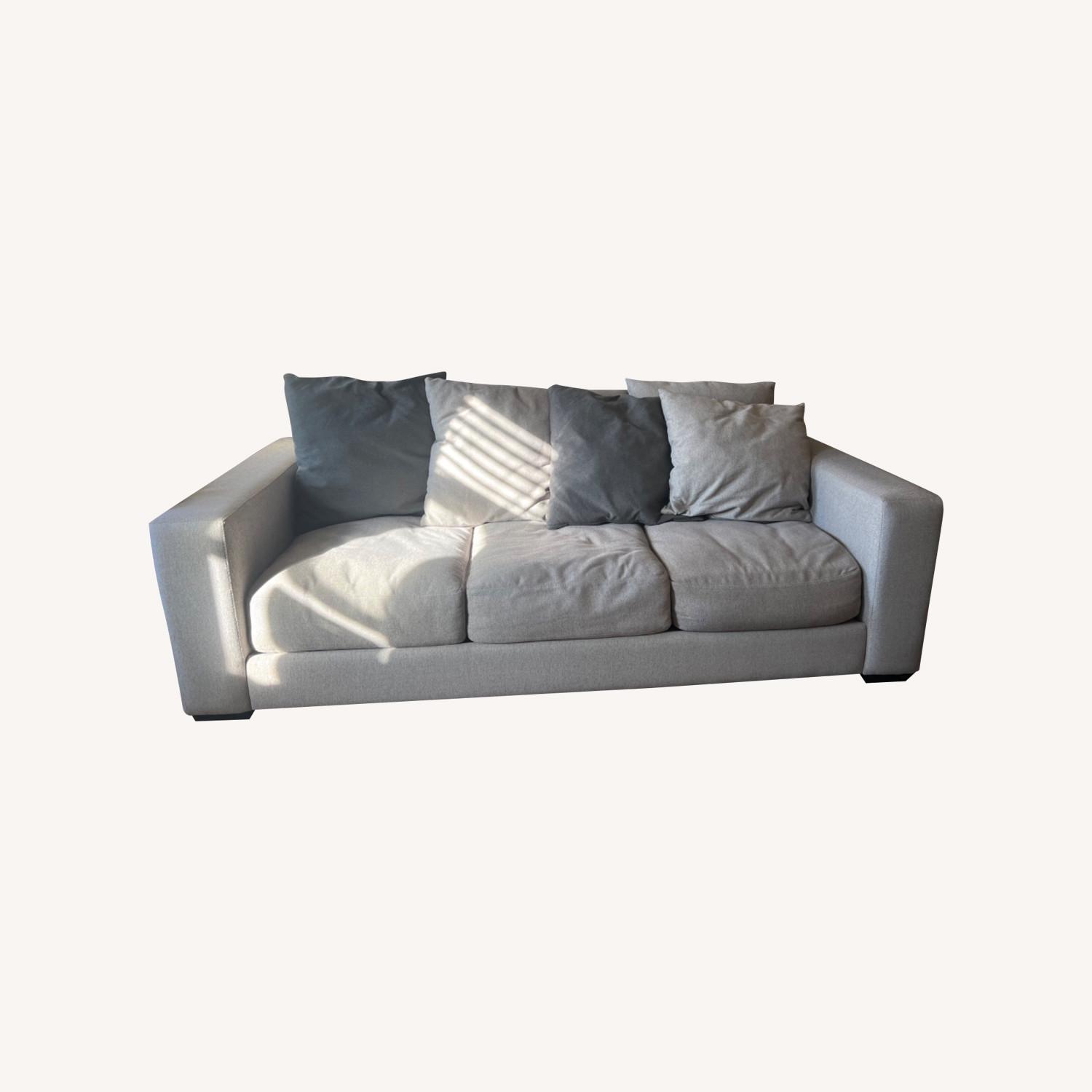 Raymour & Flanigan Comfortable Grey Couch - image-0