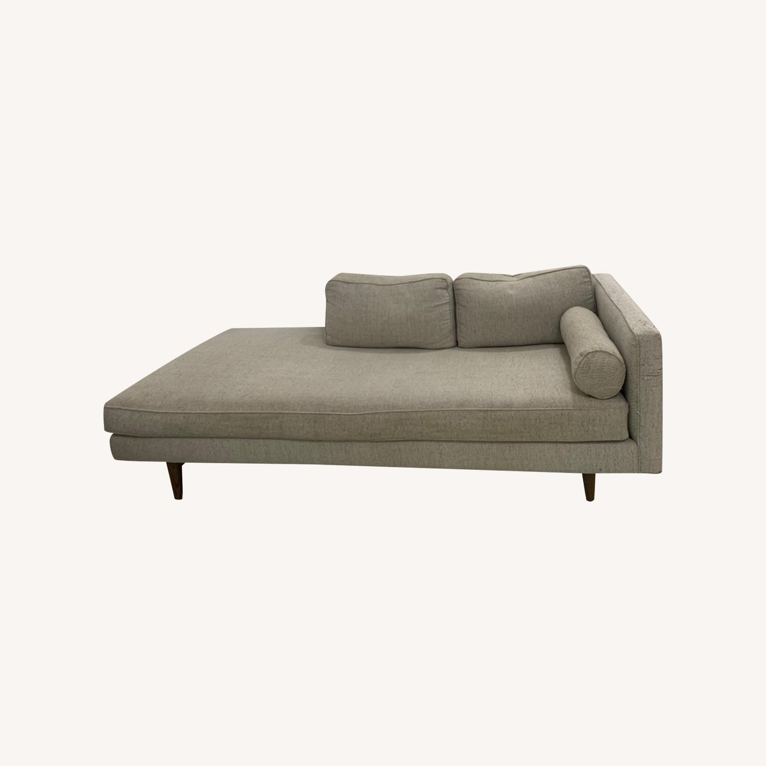 West Elm Twill Gray Chaise Lounge AptDeco