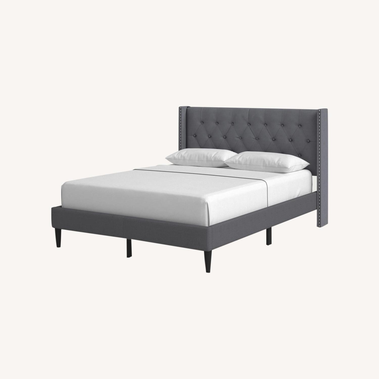 Wayfair Tufted Upholstered Gray Full Bed - image-0