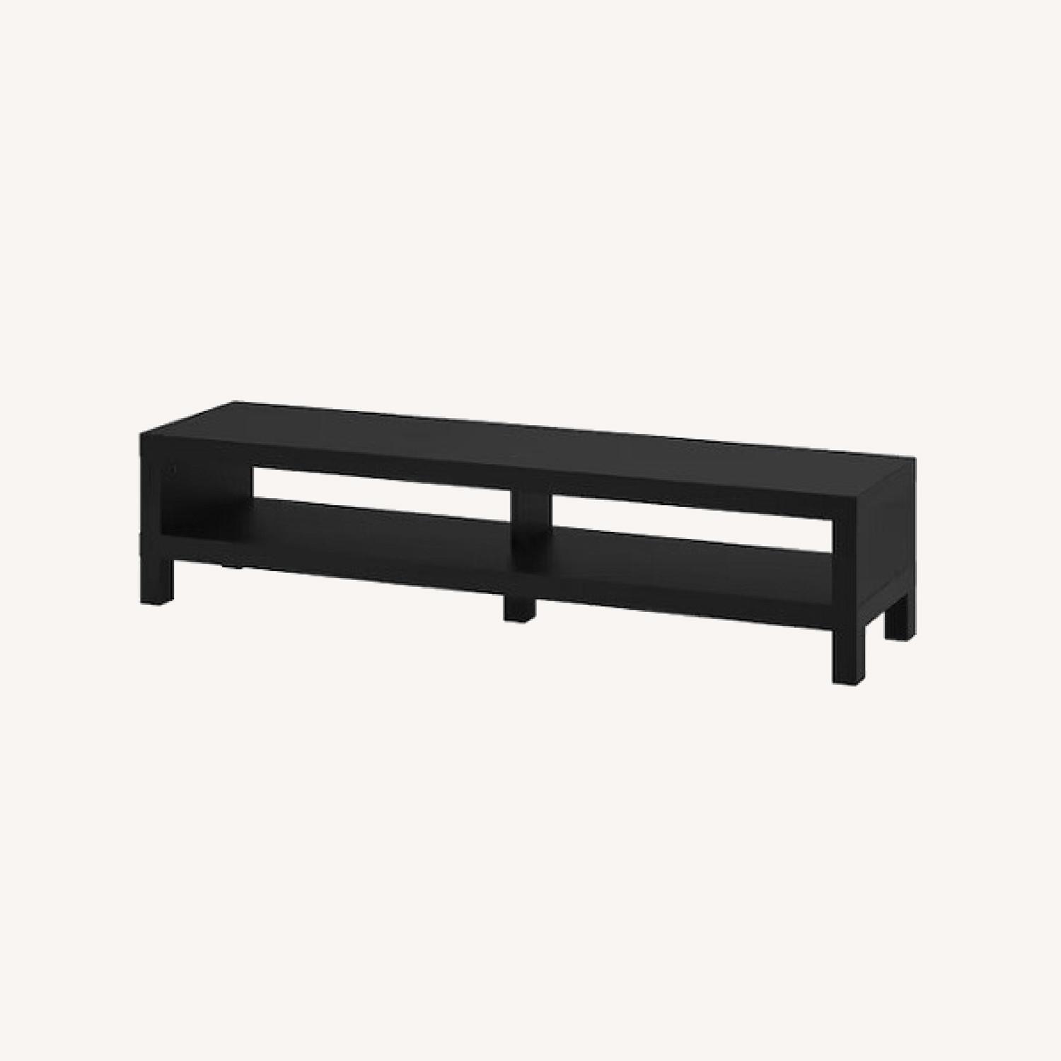 IKEA Black Wood TV Stand with Storage AptDeco
