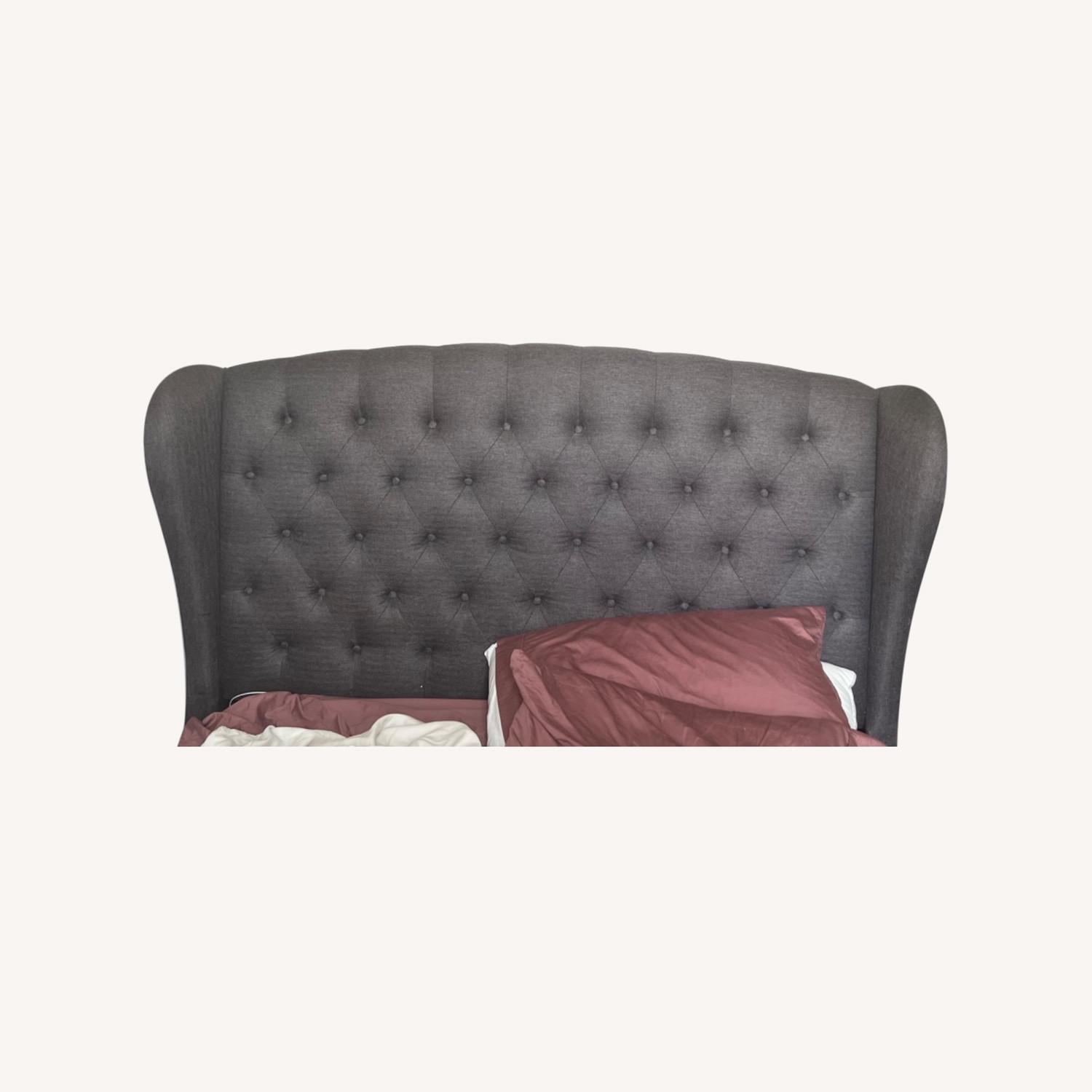 Raymour & Flanigan Gray Queen Headboard Bed AptDeco