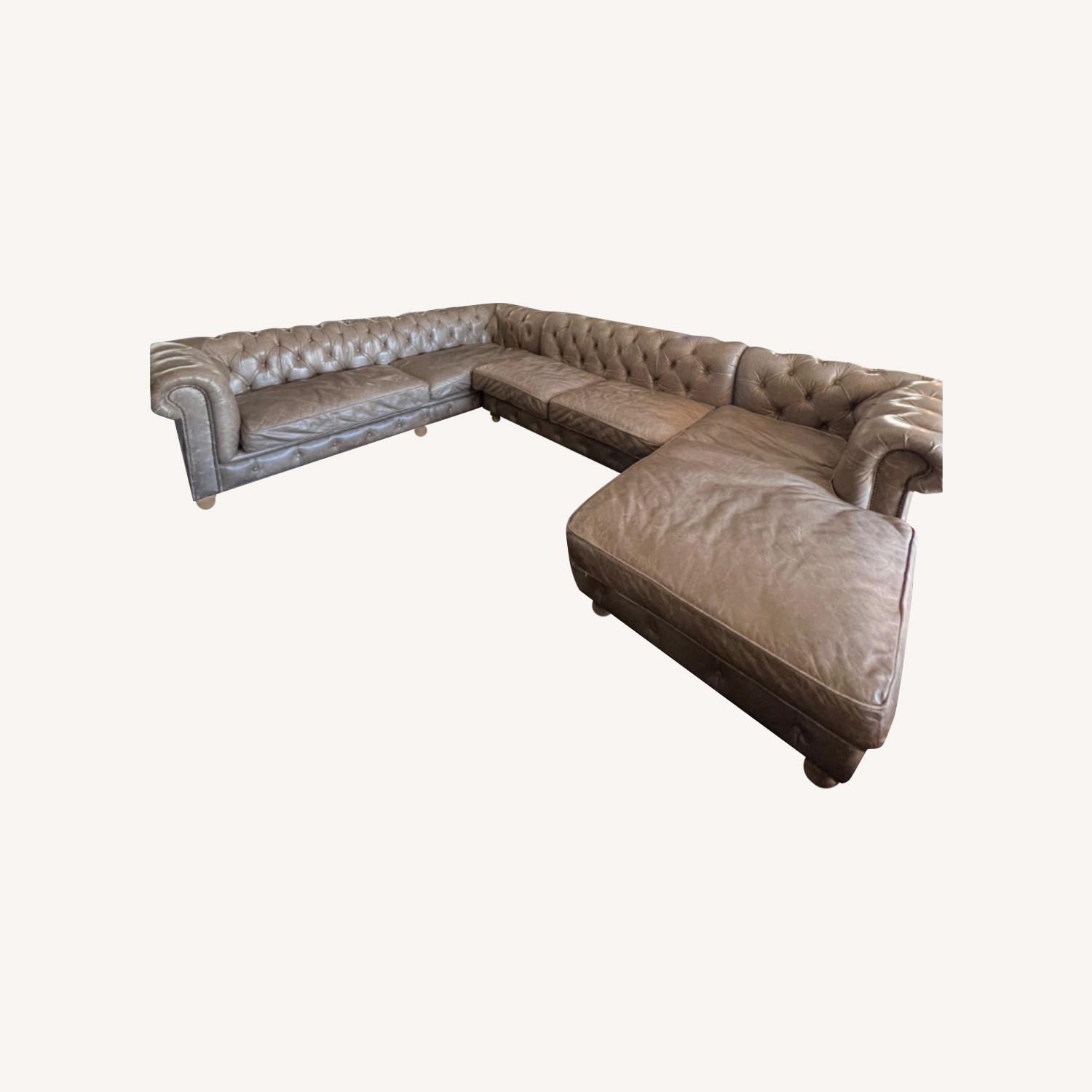 RH Kensington U shaped Leather Sofa AptDeco