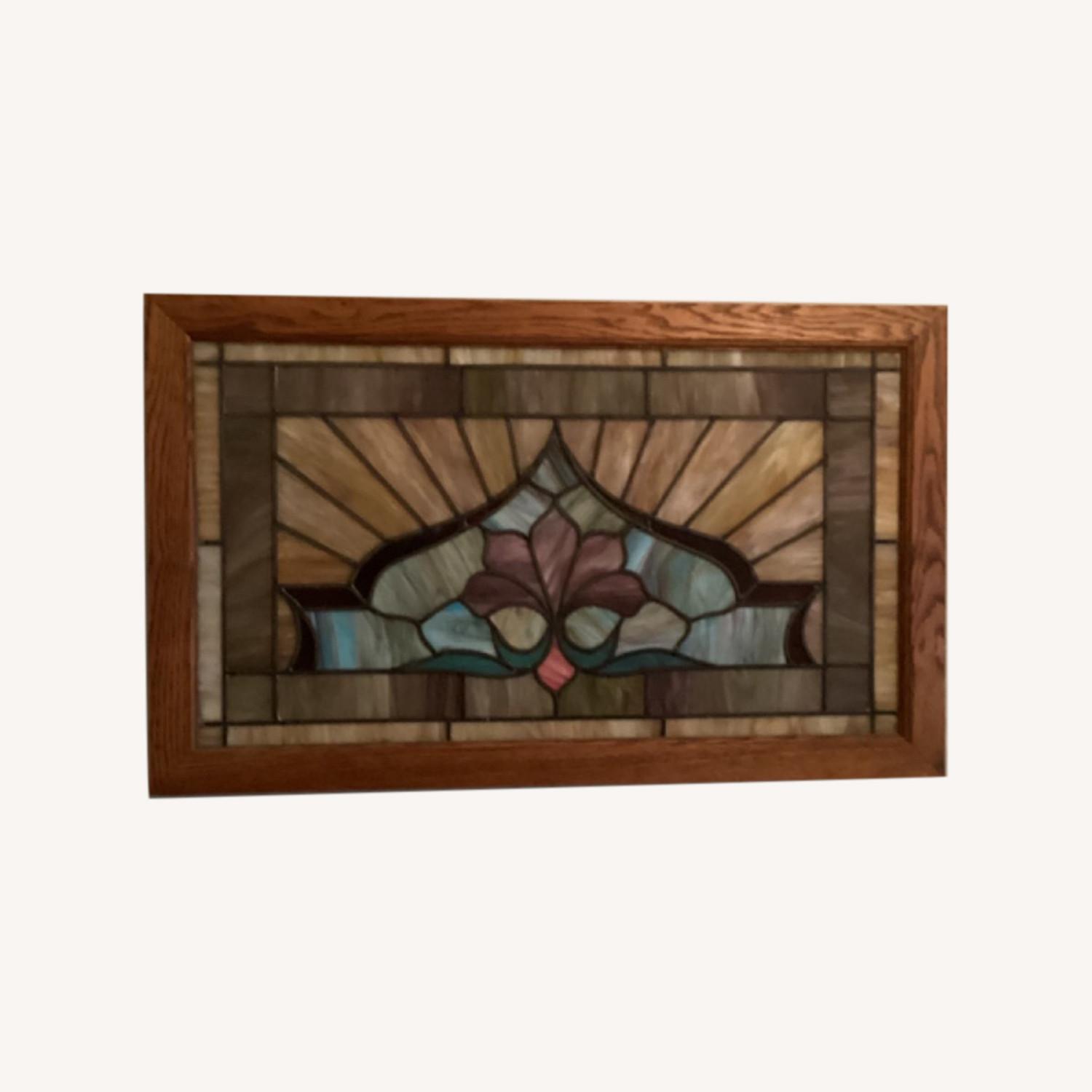 Stained Glass Oak Frame AptDeco