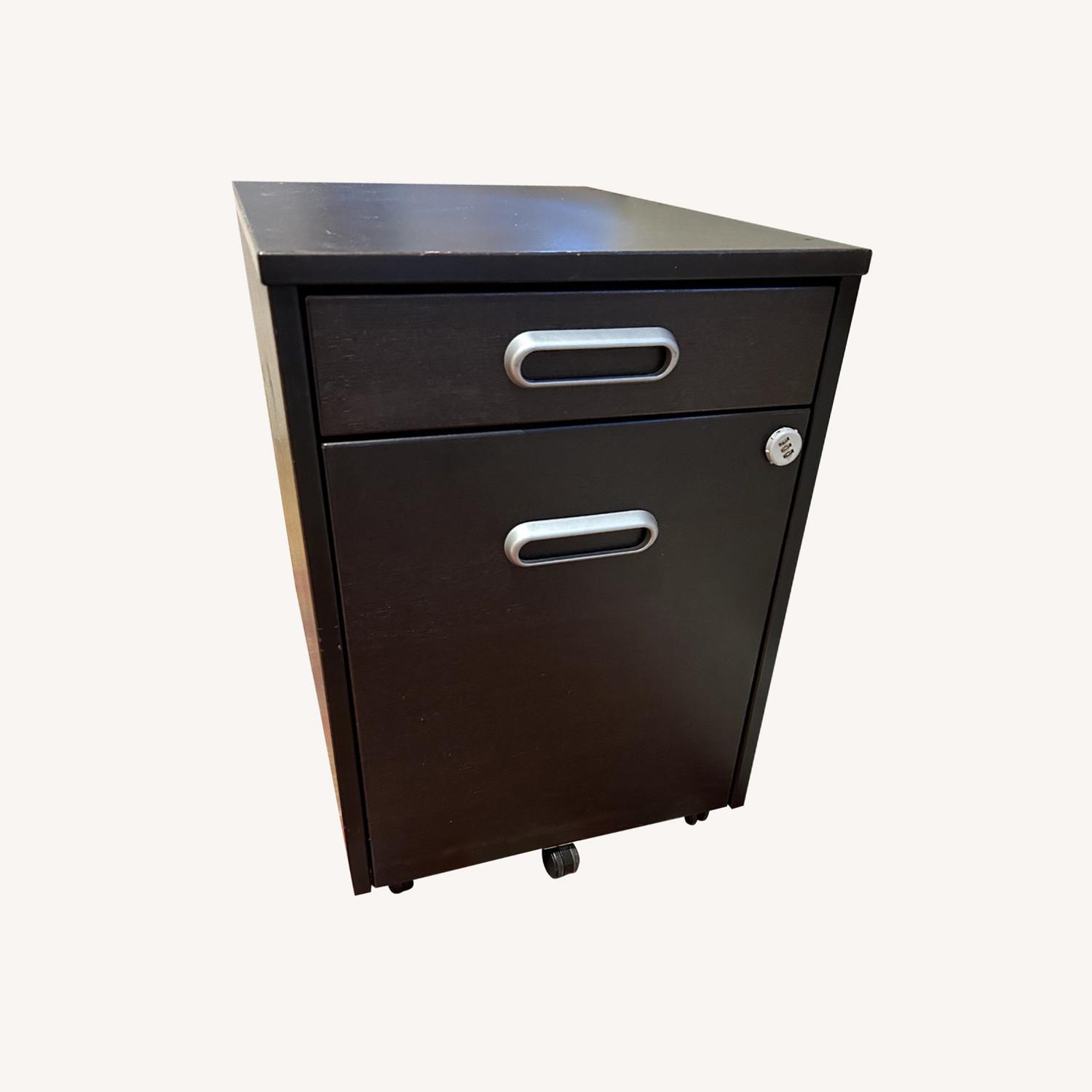 Wood Finish File Cabinet - image-0