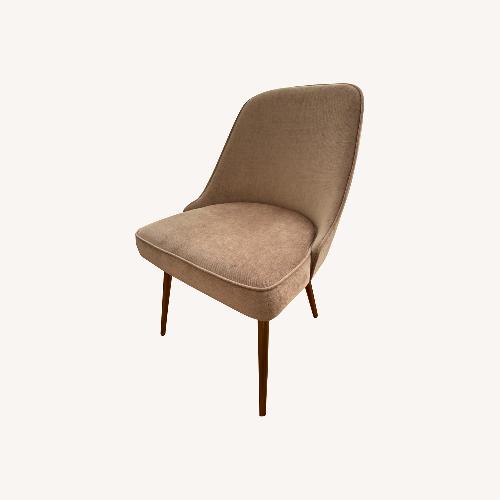 Used West Elm Mid-Century Chair Pink Velvet Metal Legs for sale on AptDeco