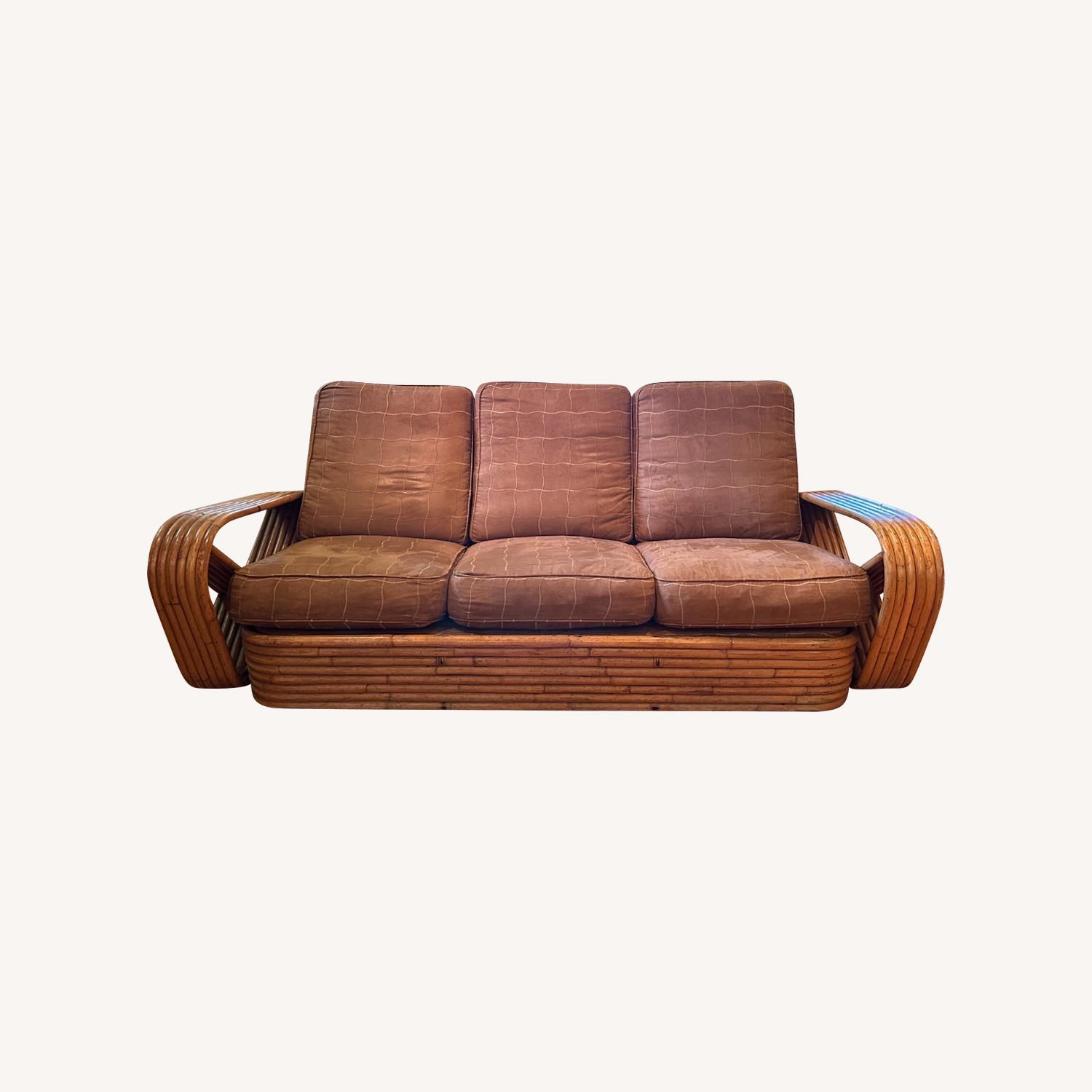 Paul Frankl Rattan 3 Seater Sofa - image-0